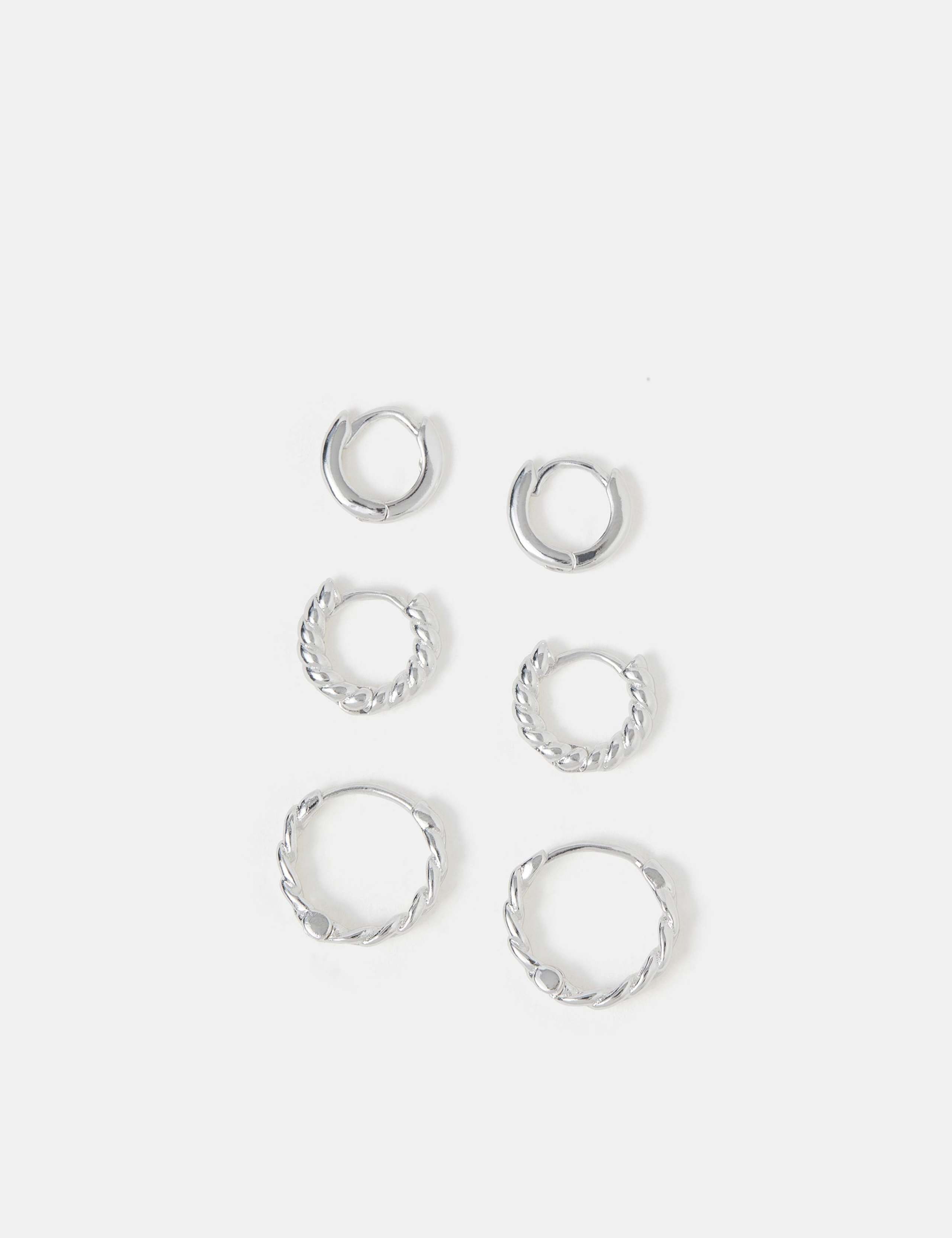 3 Pack Sterling Silver Plated Earrings Set 2 of 3