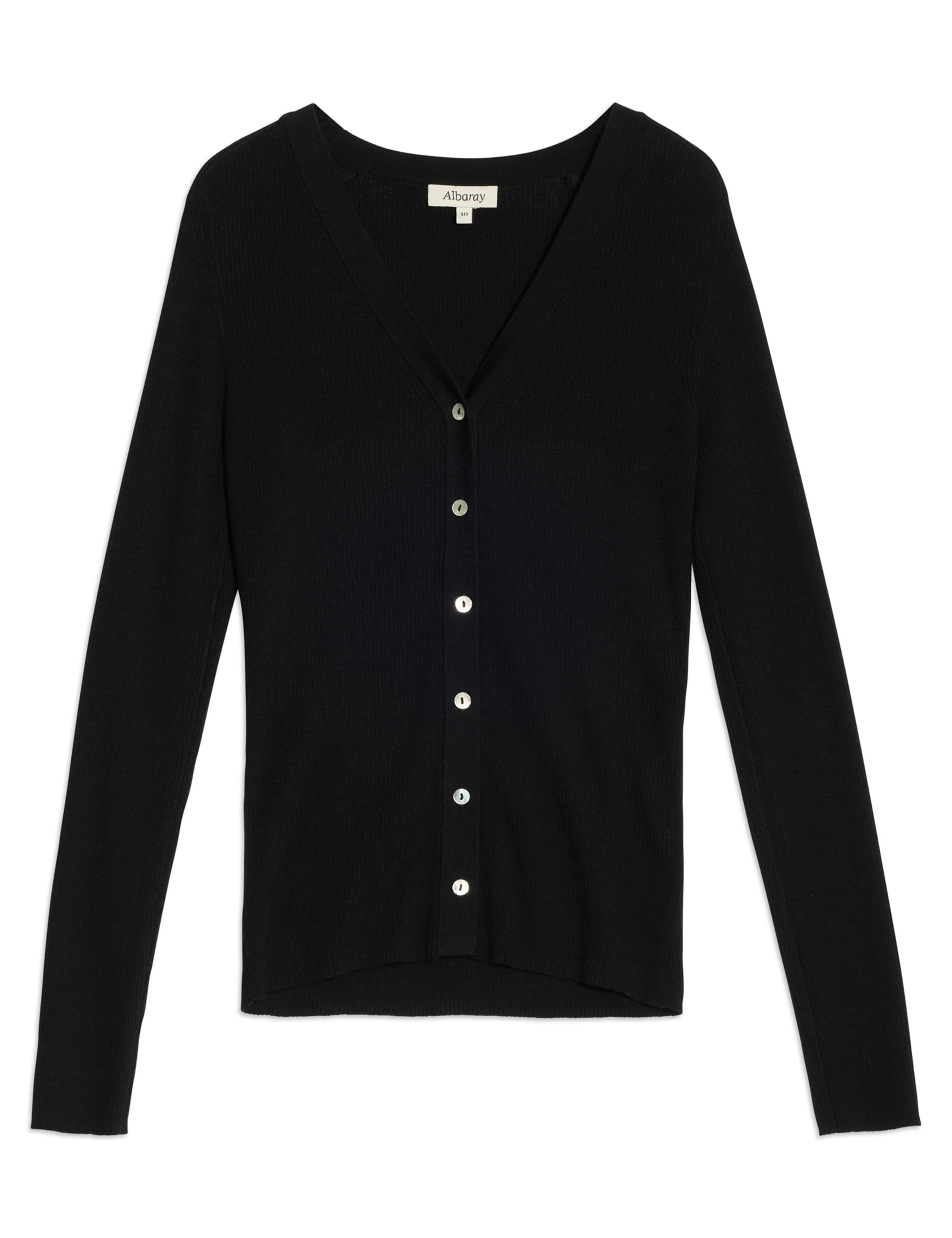 Ribbed V-Neck Cardigan 2 of 4