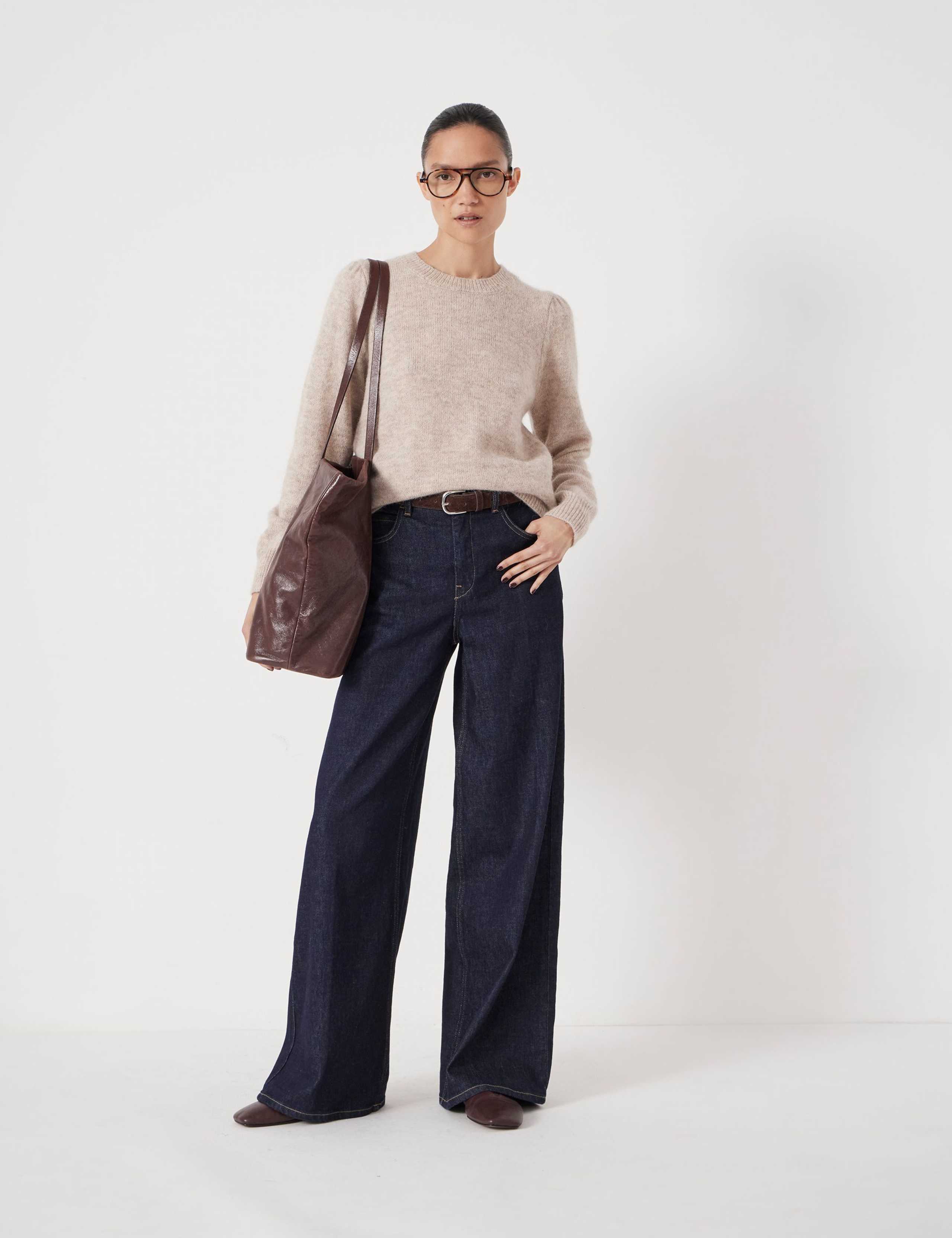 Alpaca Blend Crew Neck Puff Shoulder Jumper 3 of 6