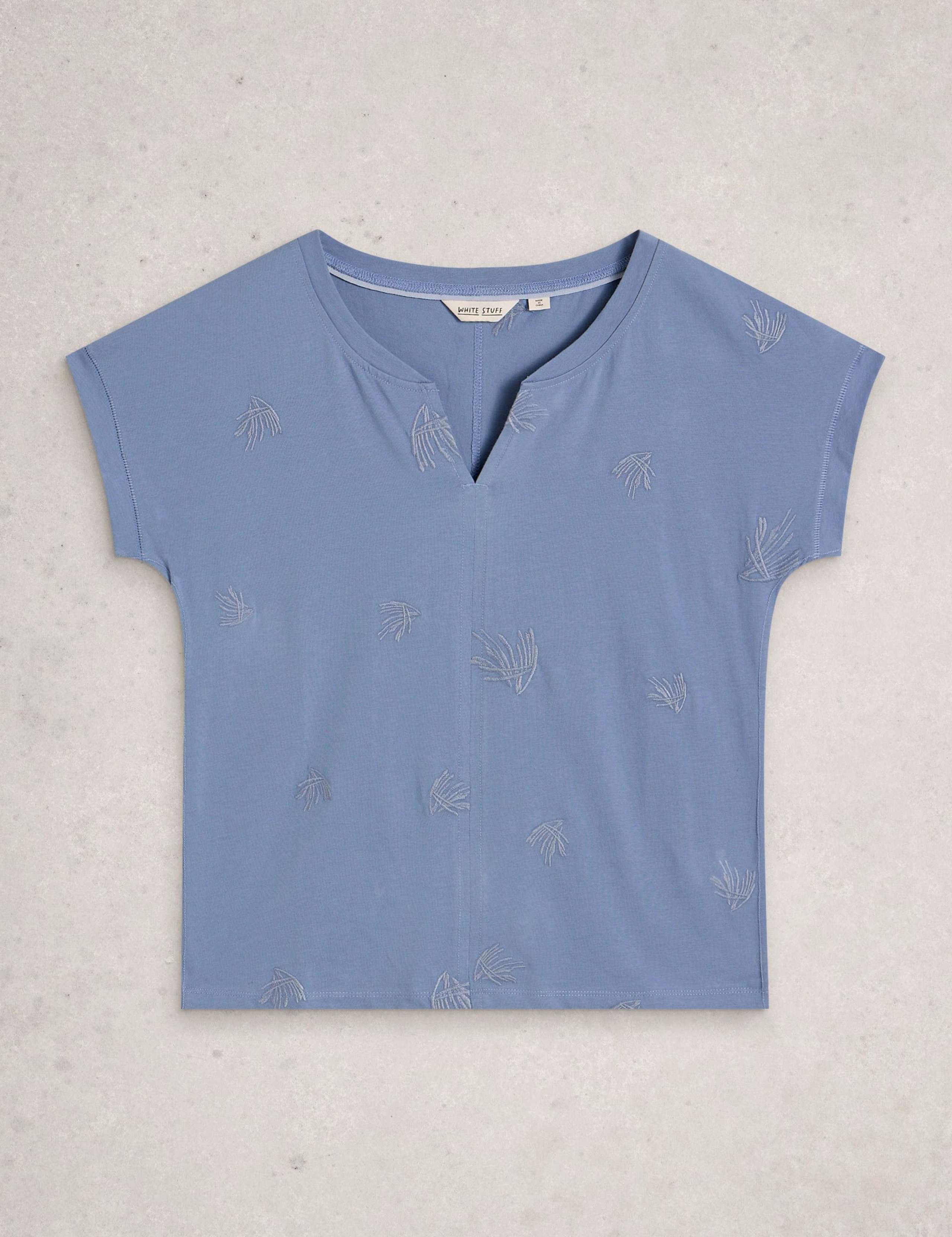 Nelly Embroidered Notch Neck Tee 2 of 6