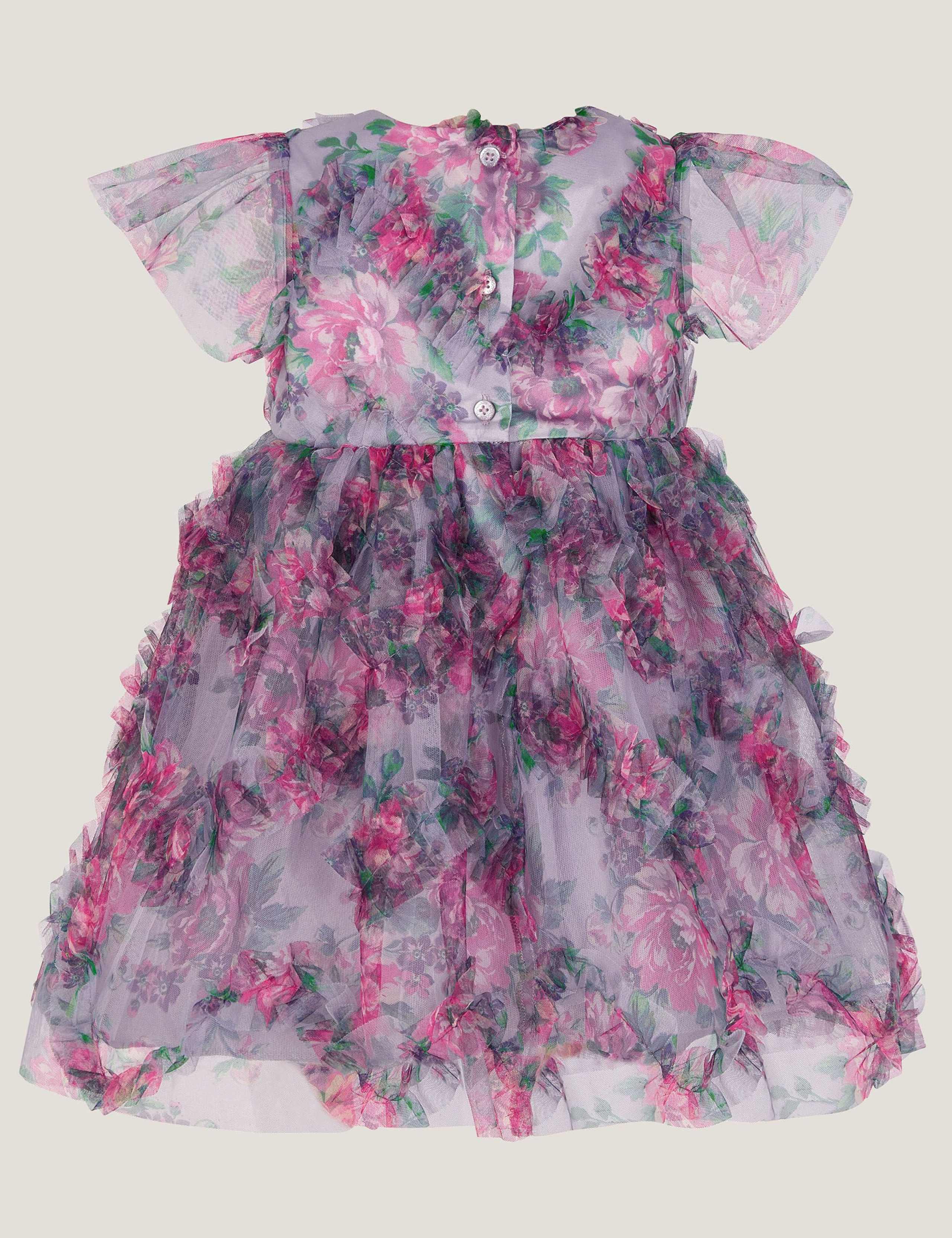 Pure Cotton Peony Ruffle Party Dress (0-3 Yrs) 3 of 3