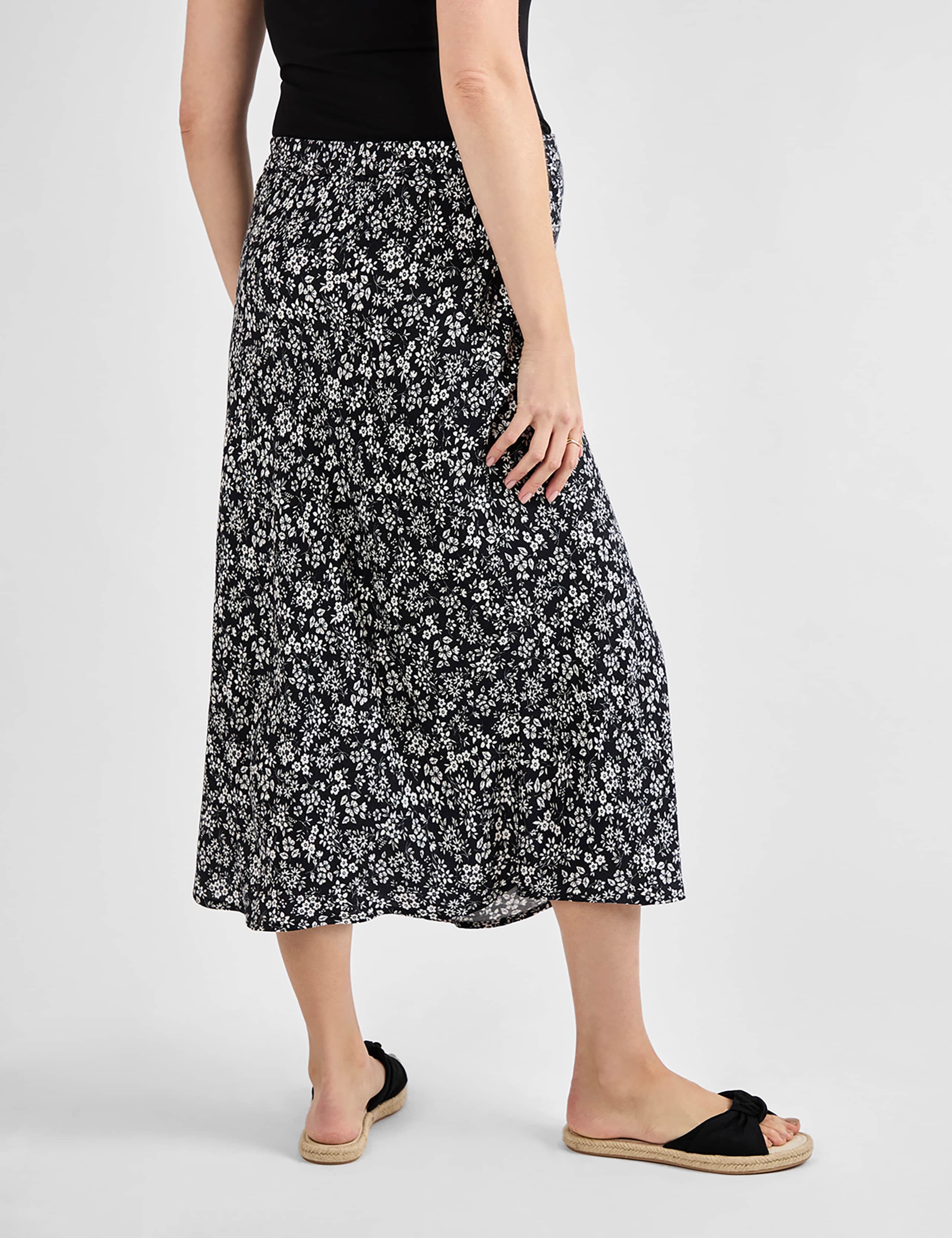 Maternity Floral Over Bump Midi Pencil Skirt 4 of 4