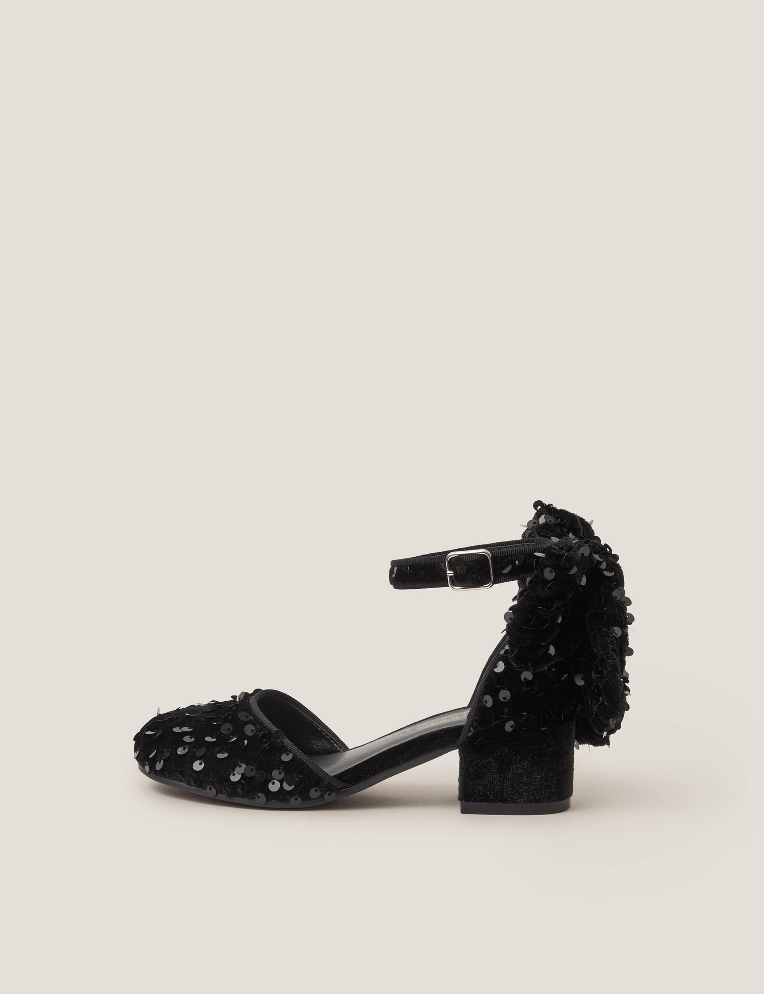 Kids' Velvet Sequin Shoes (7 Small - 4 Large) 2 of 3