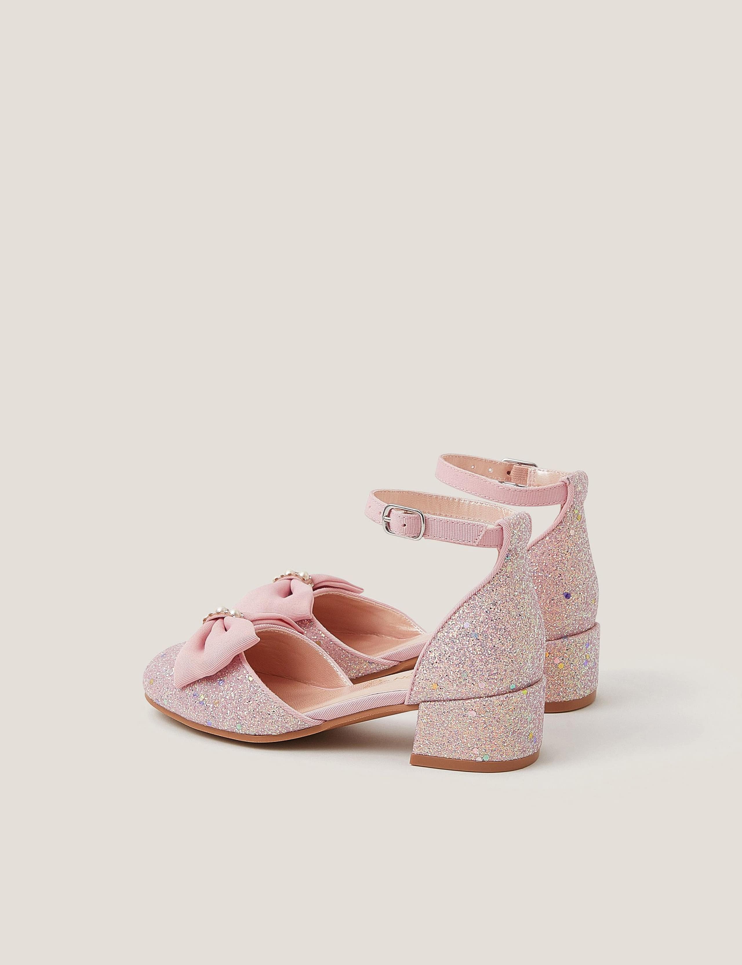 Kids' Bow Glitter Chunky Heels (7 Small - 4 Large) 2 of 3