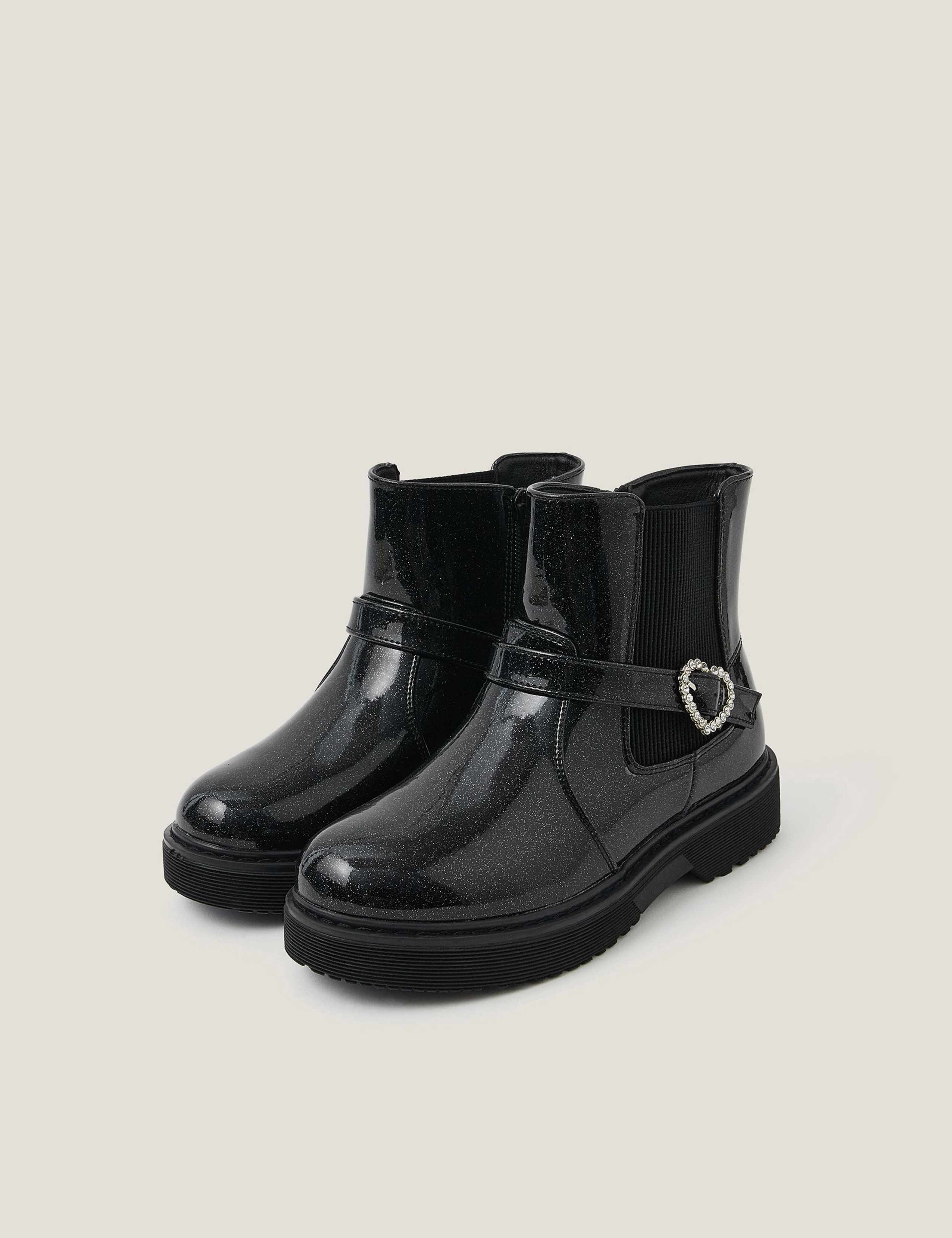 Kids' Patent Glitter Ankle Boots (7 Small - 4 Large) 1 of 3