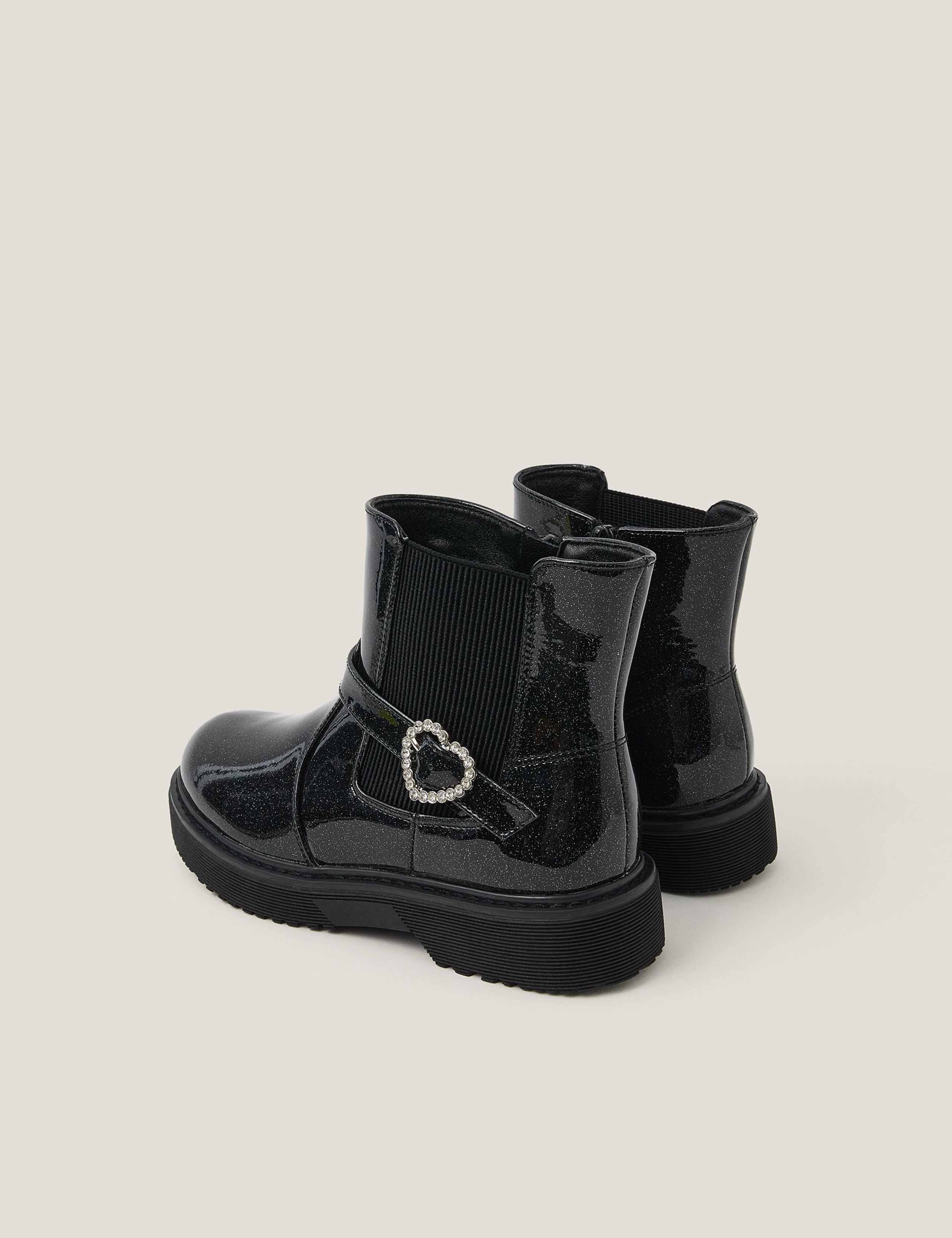 Kids' Patent Glitter Ankle Boots (7 Small - 4 Large) 3 of 3