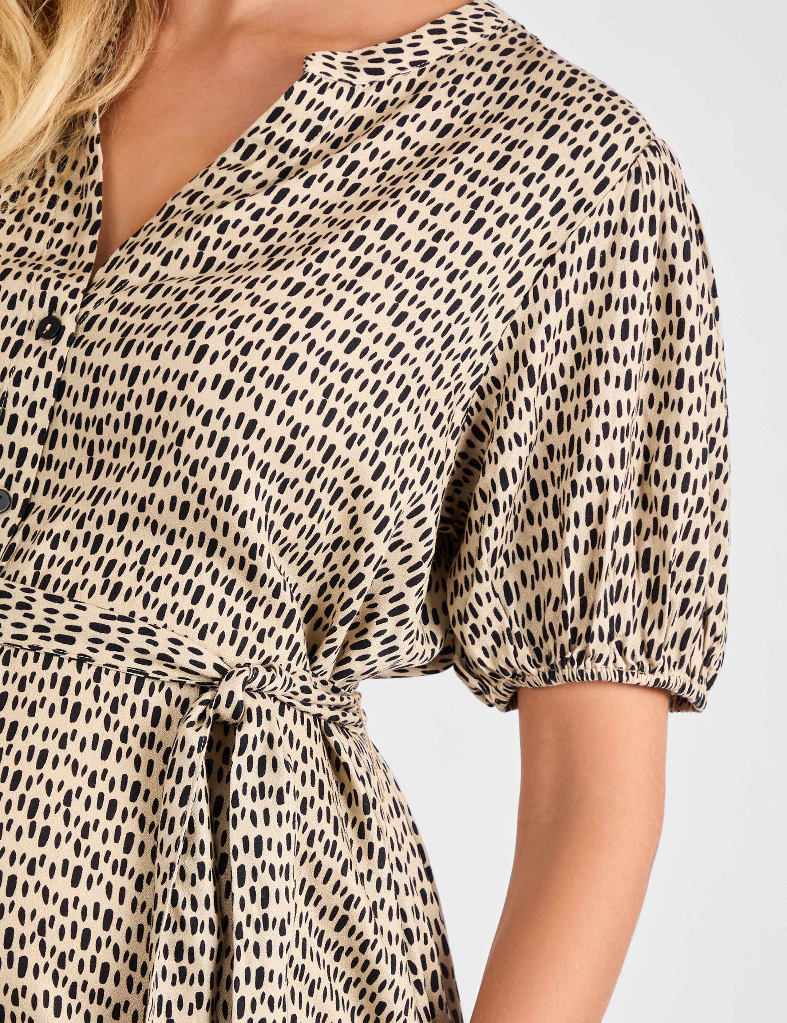 Maternity Printed Belted Midi Shirt Dress 3 of 4
