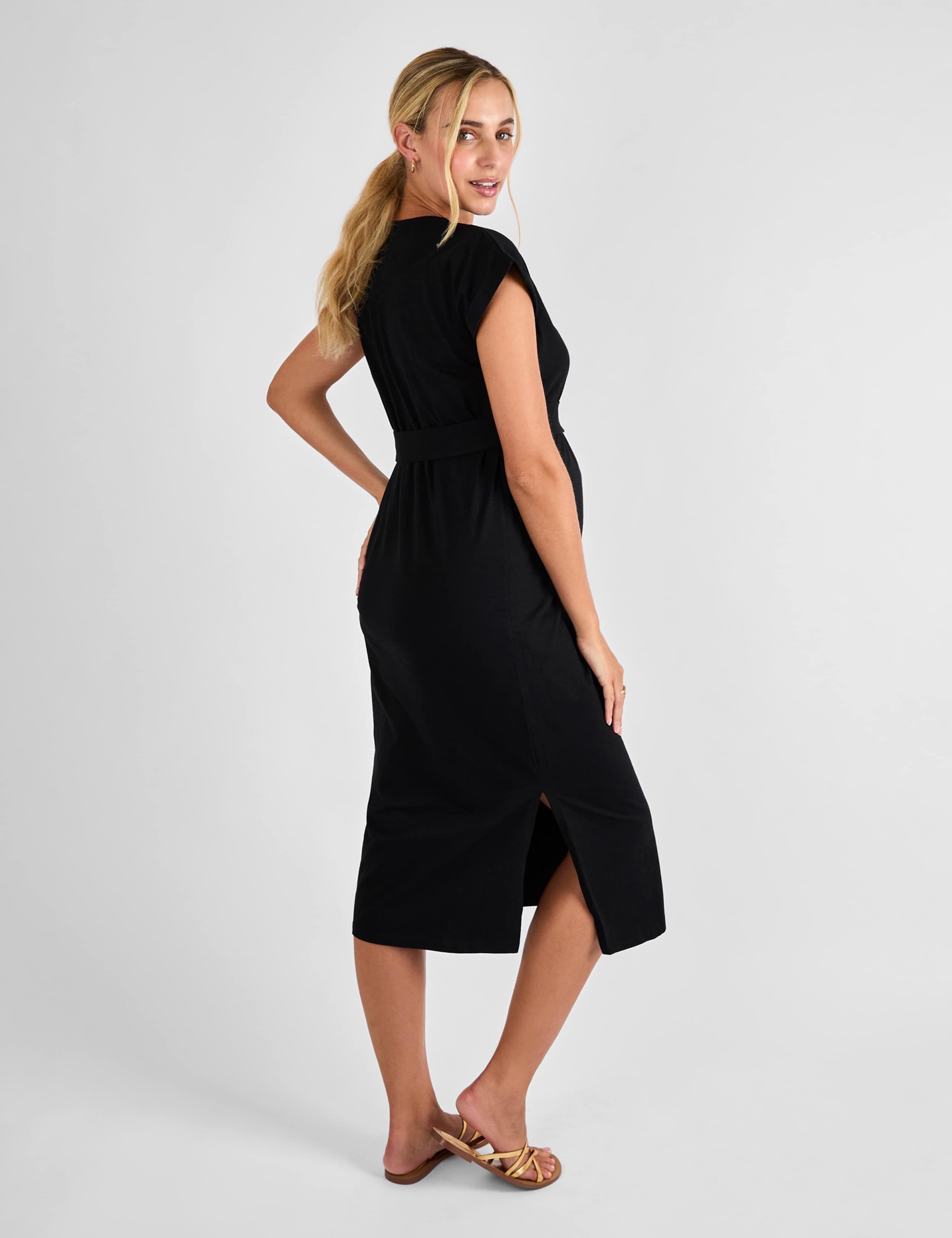 Maternity Pure Cotton Midi T-Shirt Dress 2 of 4