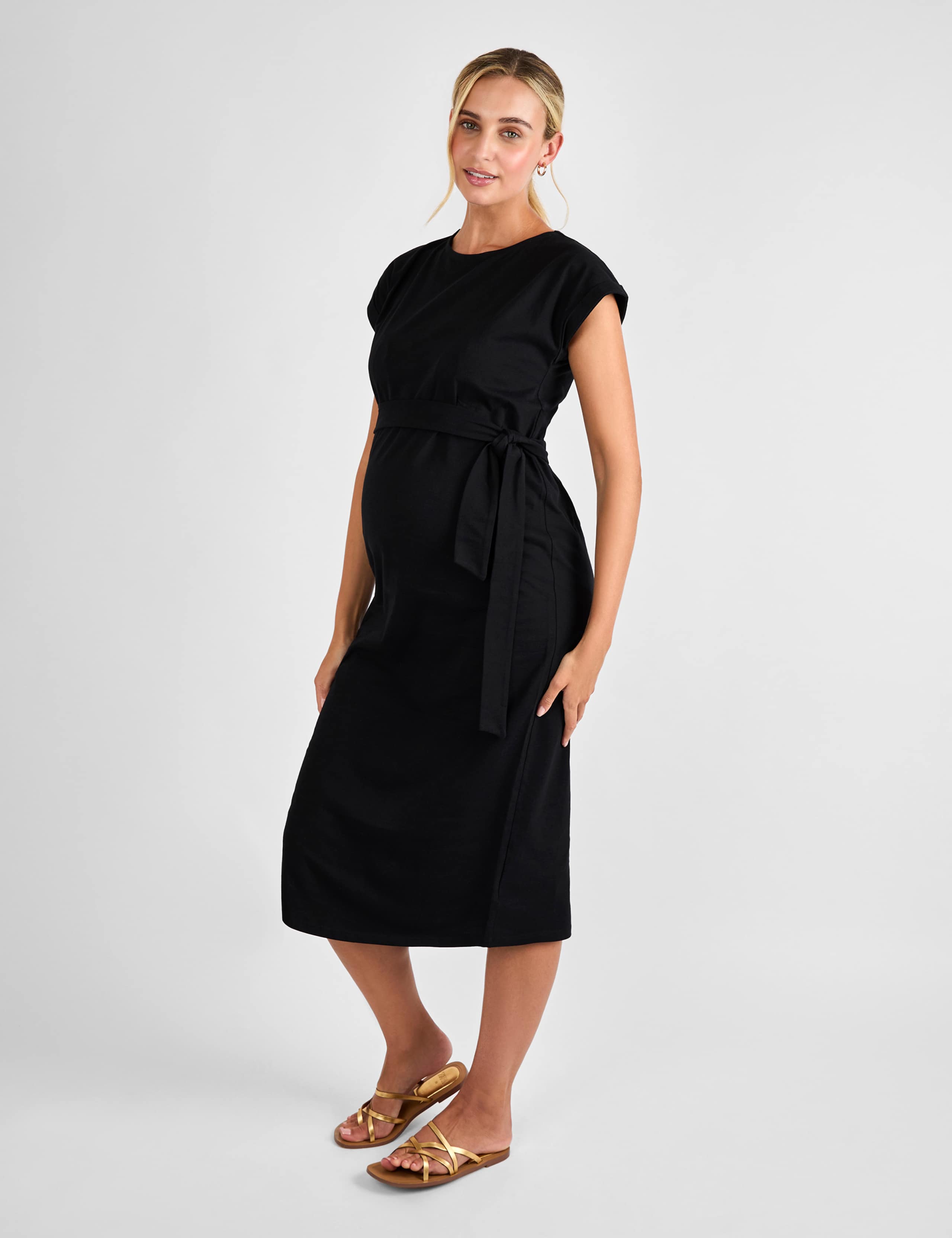 Maternity Pure Cotton Midi T-Shirt Dress 3 of 4