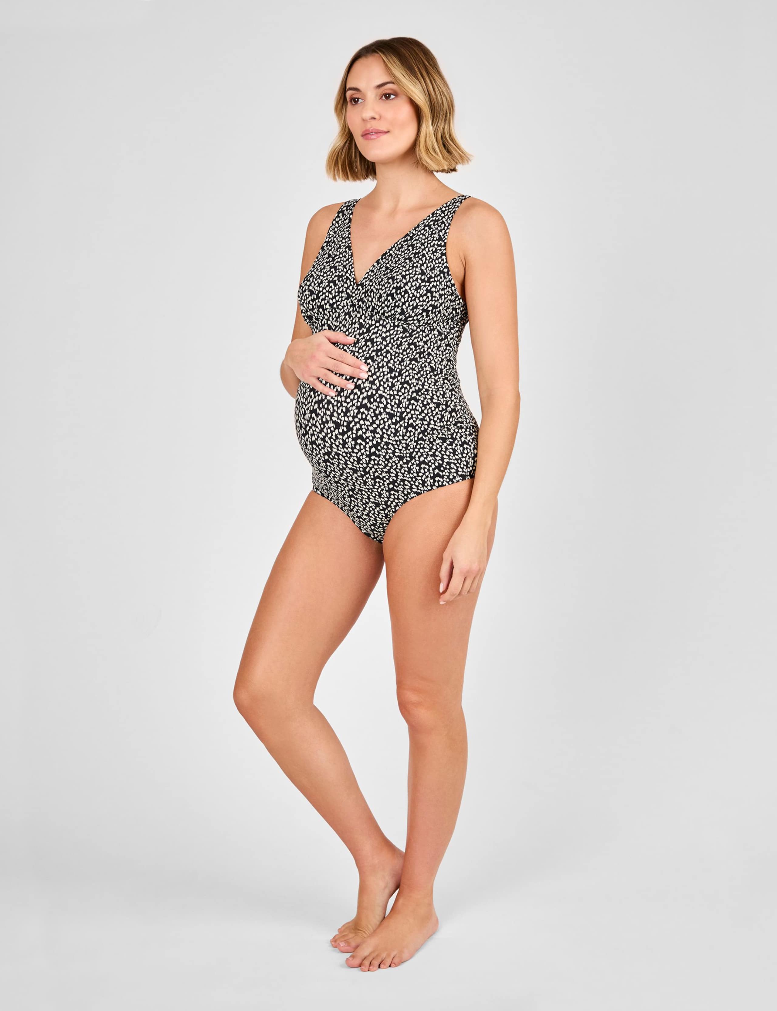 Maternity Animal Print V-Neck Swimsuit 3 of 5