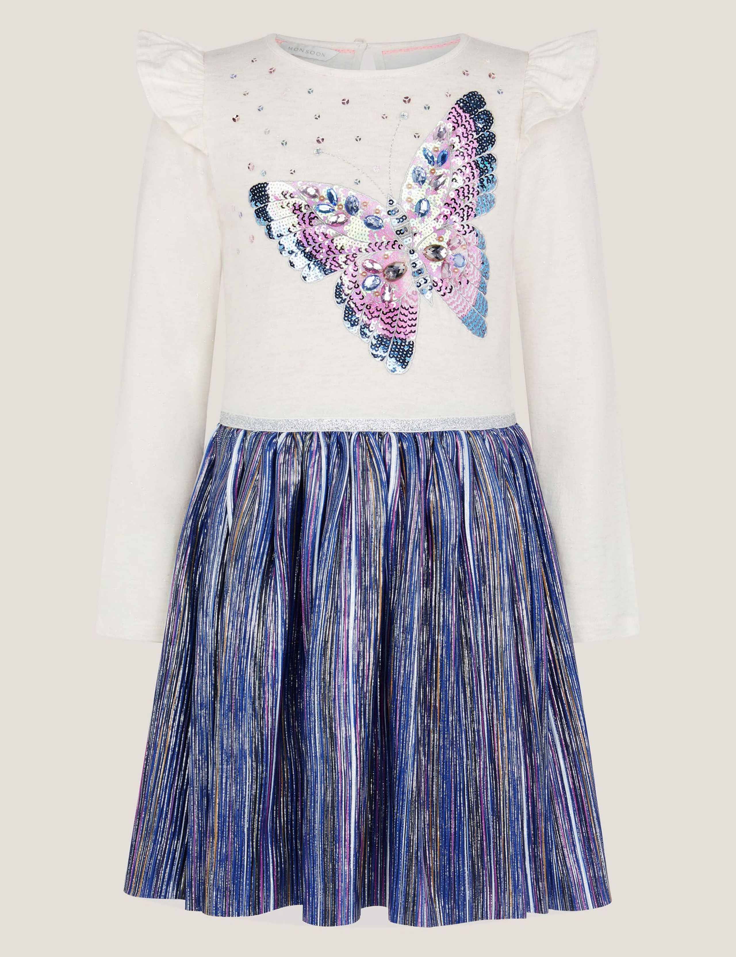 Cotton Rich Butterfly Sequin Disco Dress (3-13 Yrs) 2 of 4