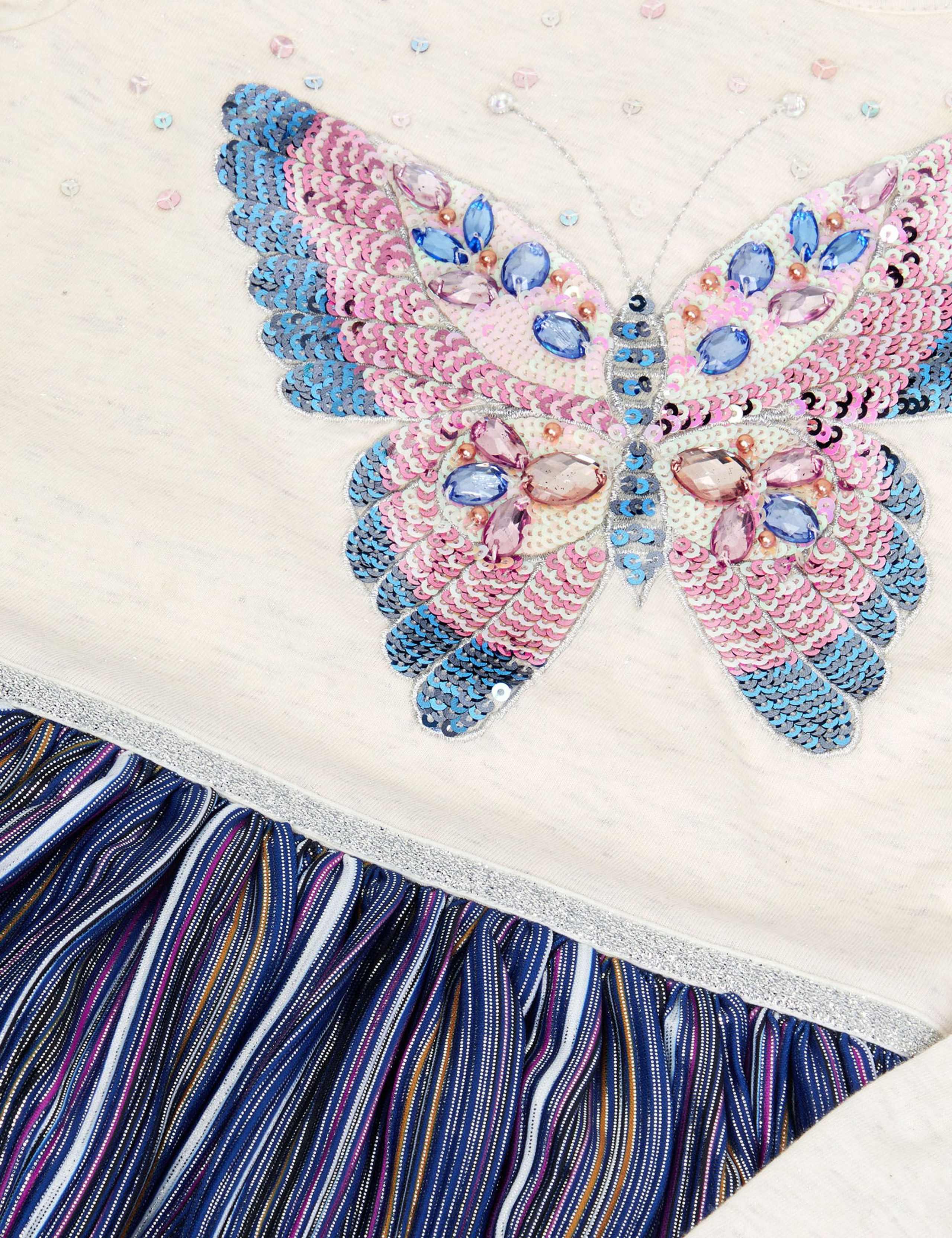 Cotton Rich Butterfly Sequin Disco Dress (3-13 Yrs) 4 of 4