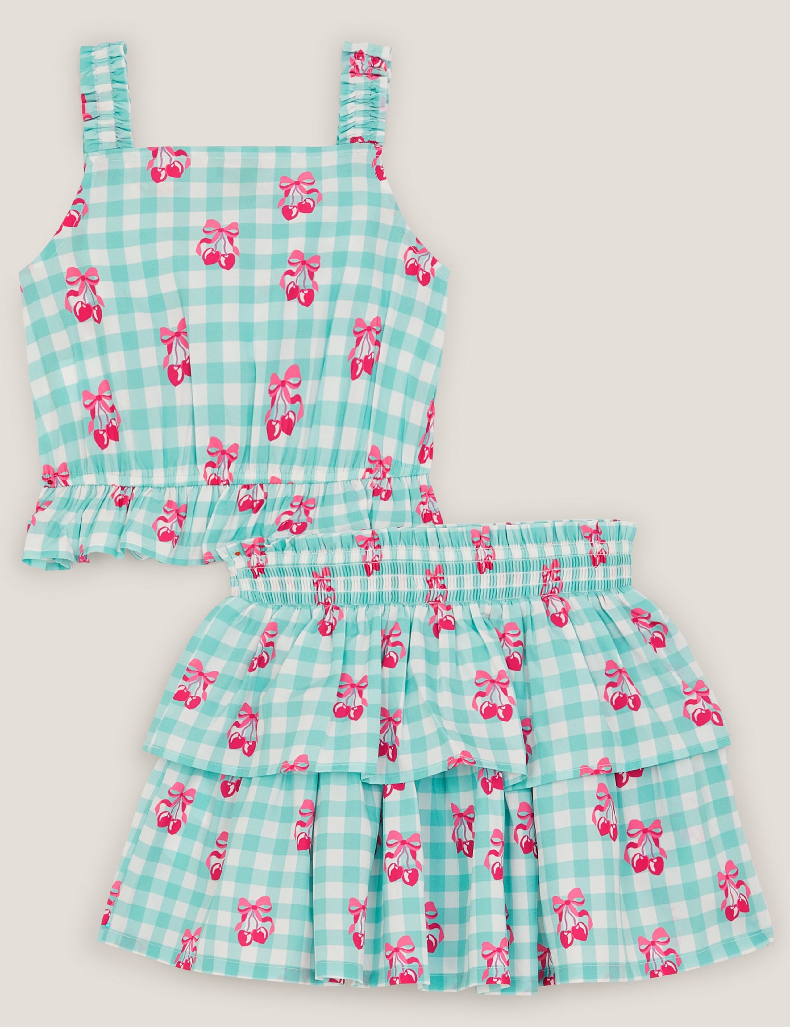 2pc Gingham Cherry Outfit (3-13 Yrs) 2 of 3