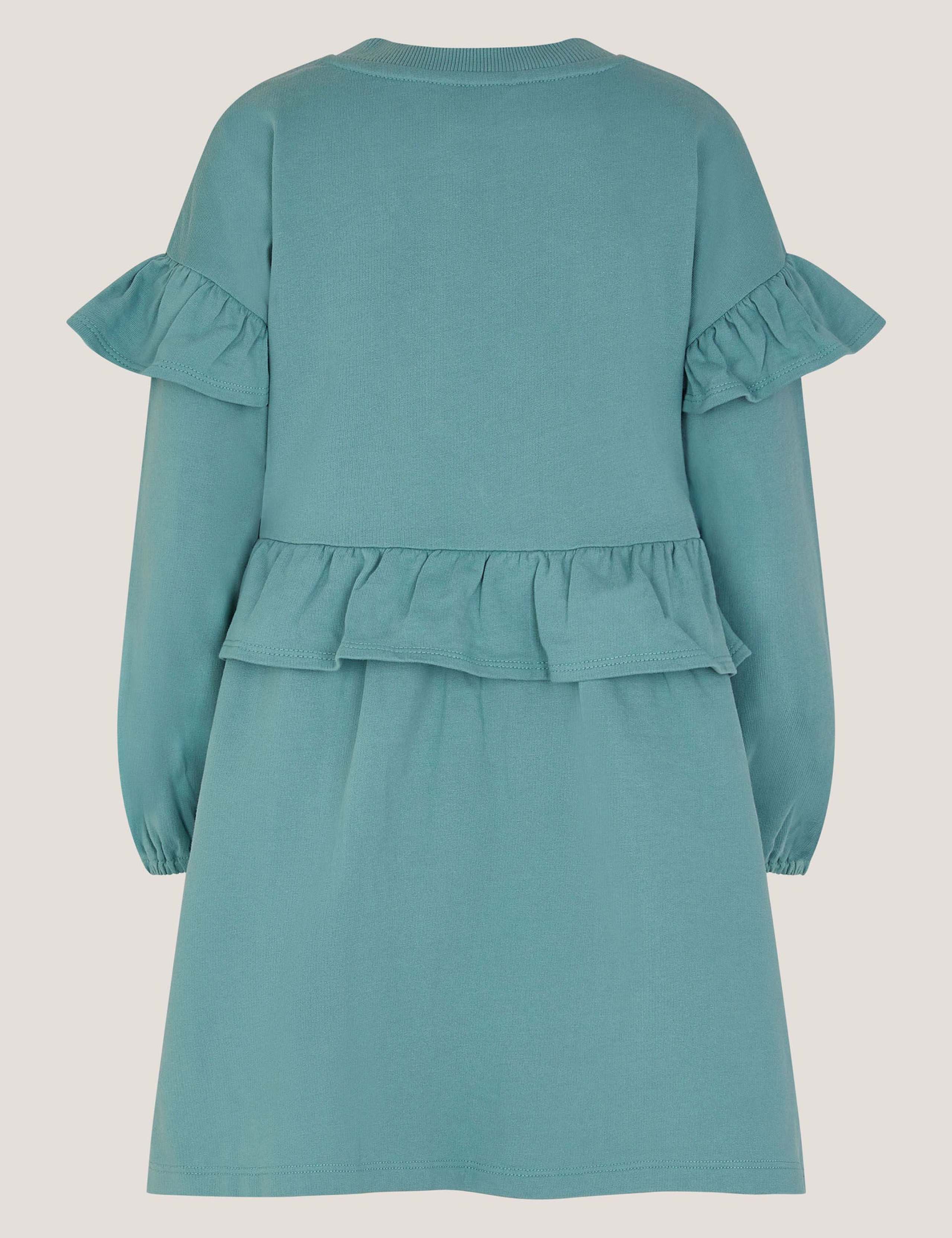 Pure Cotton Floral Appliqué Sweatshirt Dress (3-13 Yrs) 2 of 3