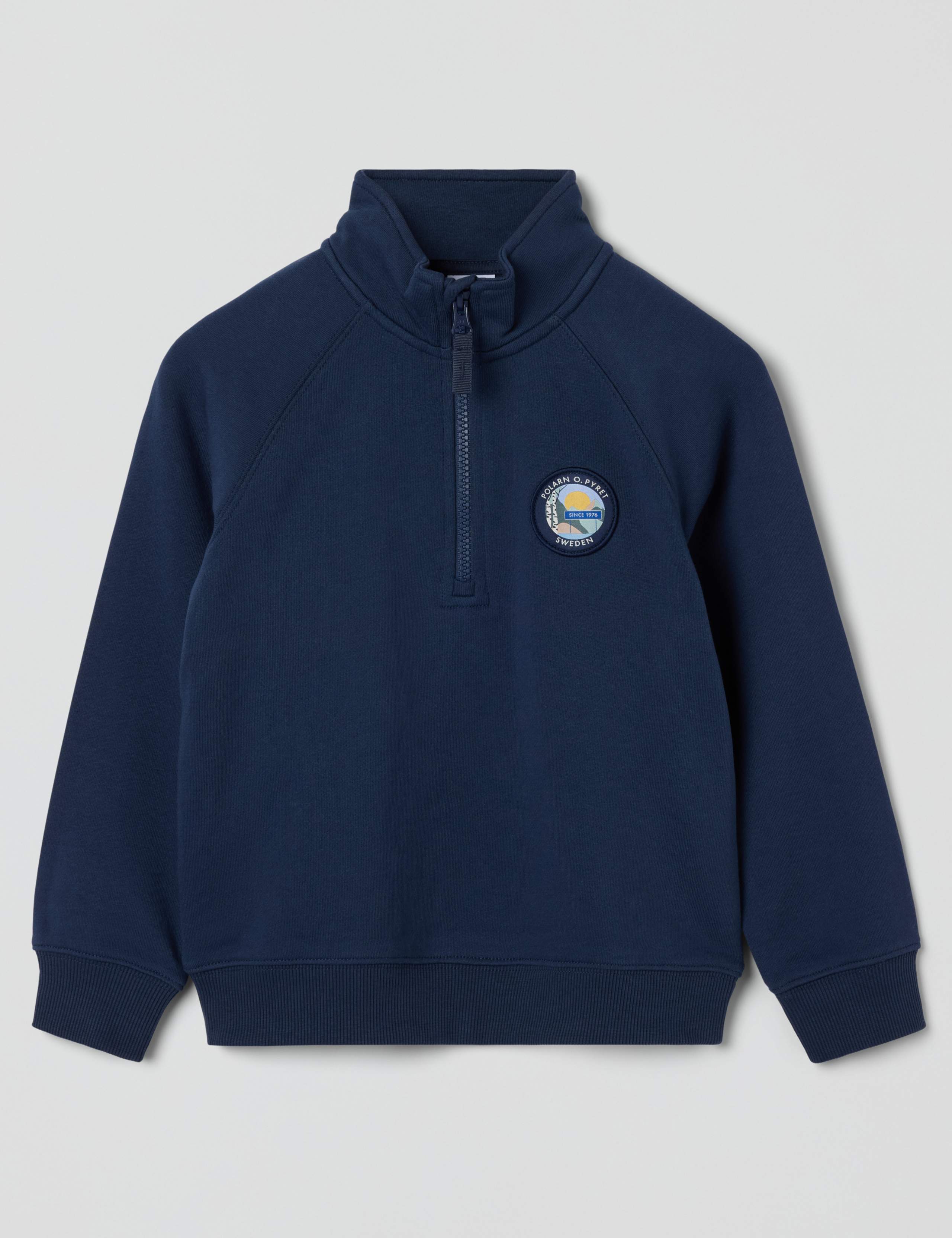 Pure Cotton Half Zip Sweatshirt (1-10 Yrs) 1 of 3