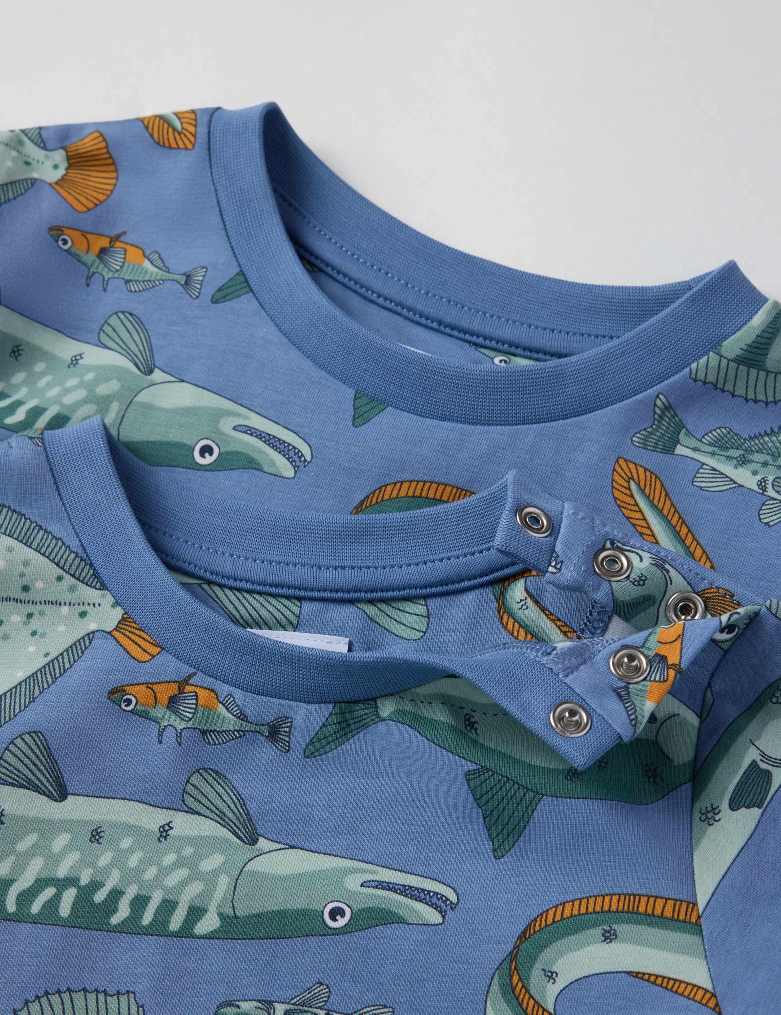Cotton Rich Fish Print T-Shirt (1-7 Yrs) 2 of 4