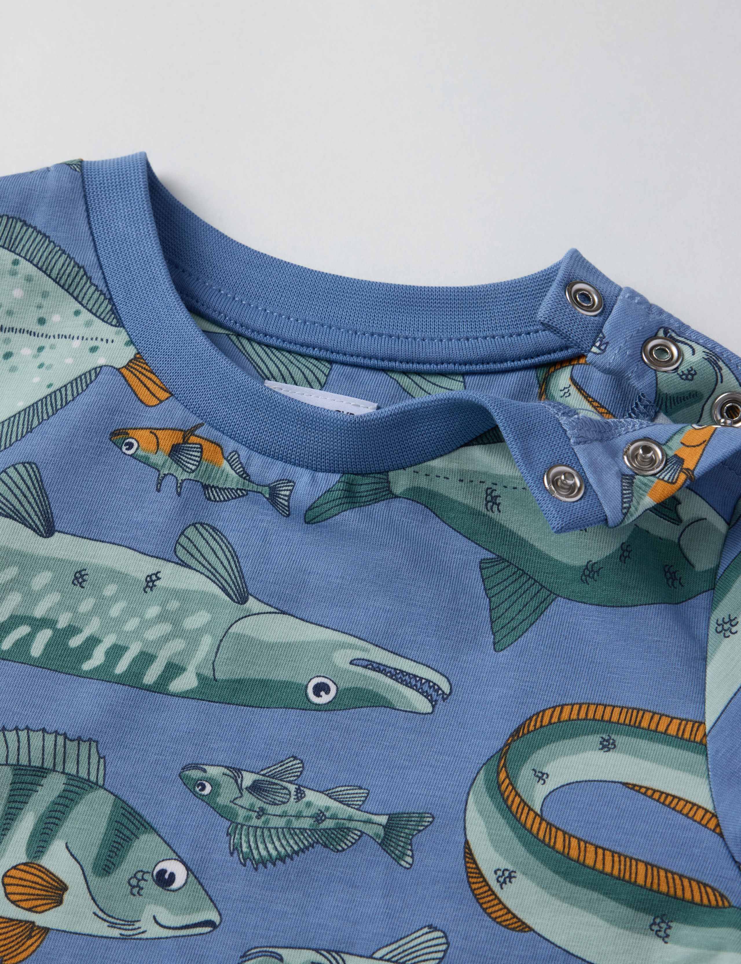 Cotton Rich Fish Print T-Shirt (1-7 Yrs) 4 of 4