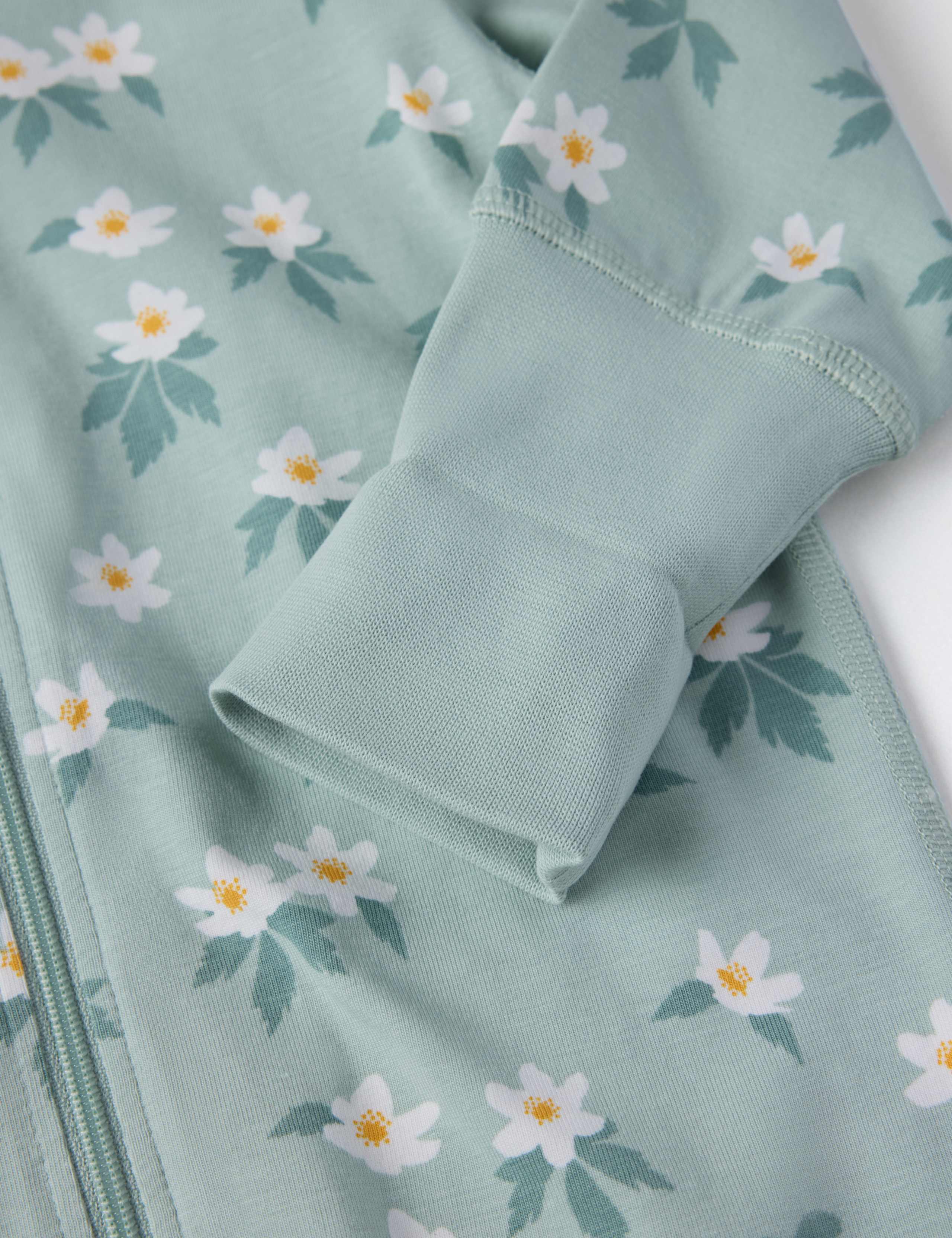 Cotton Rich Floral Sleepsuit (0-4 Yrs) 3 of 3