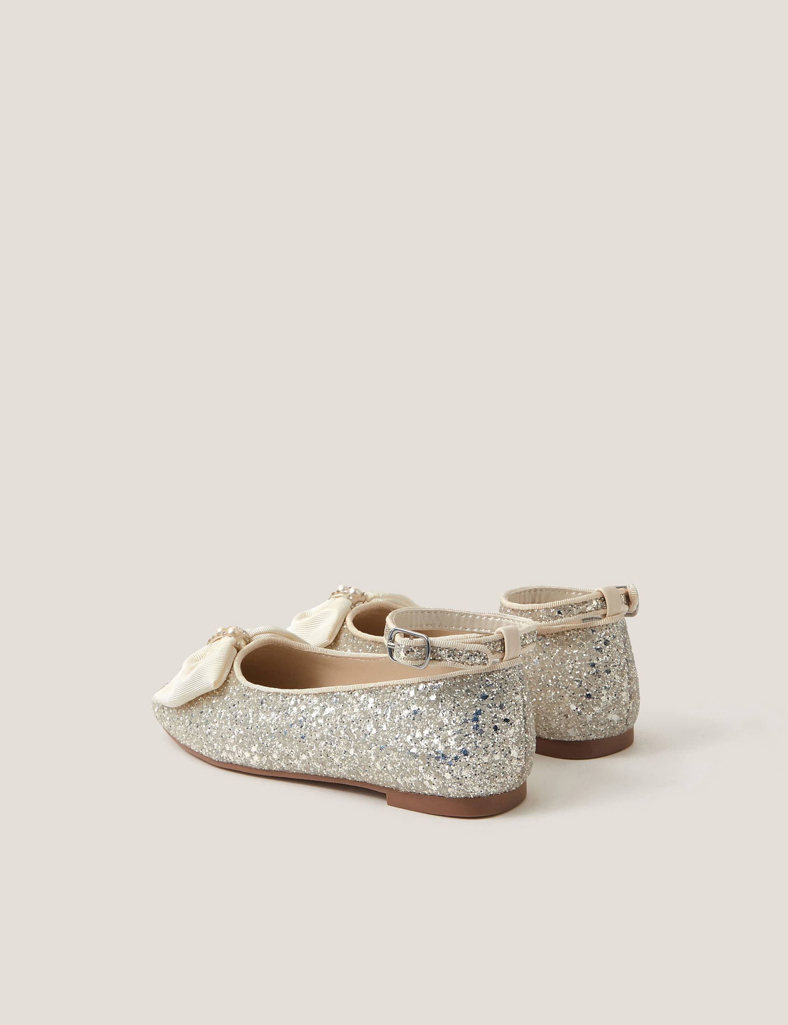 Kids' Bow Glitter Ballet Pumps (7 Small - 4 Large) 3 of 3