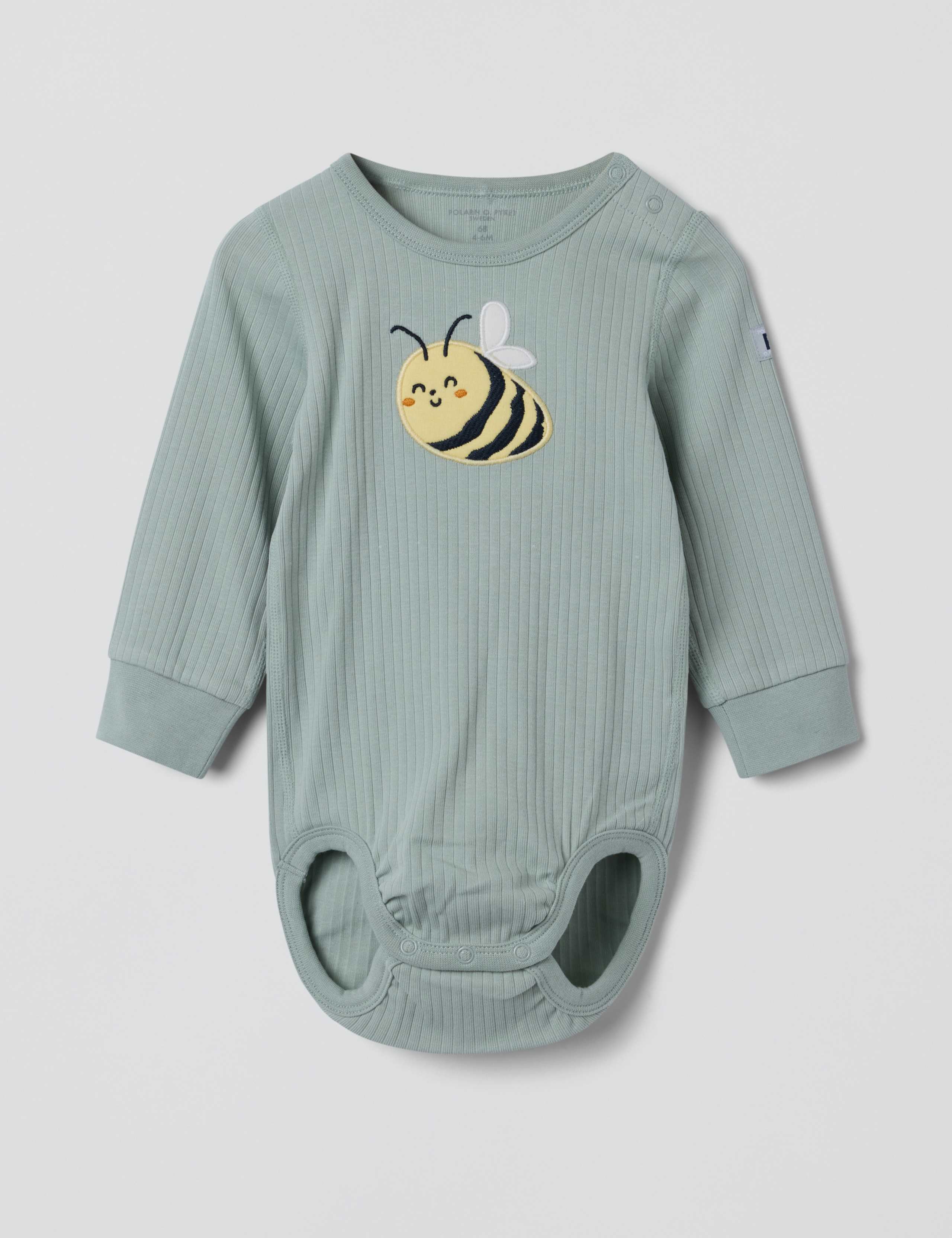 Cotton Rich Bee Applique Bodysuit (1-12 Mths) 1 of 4