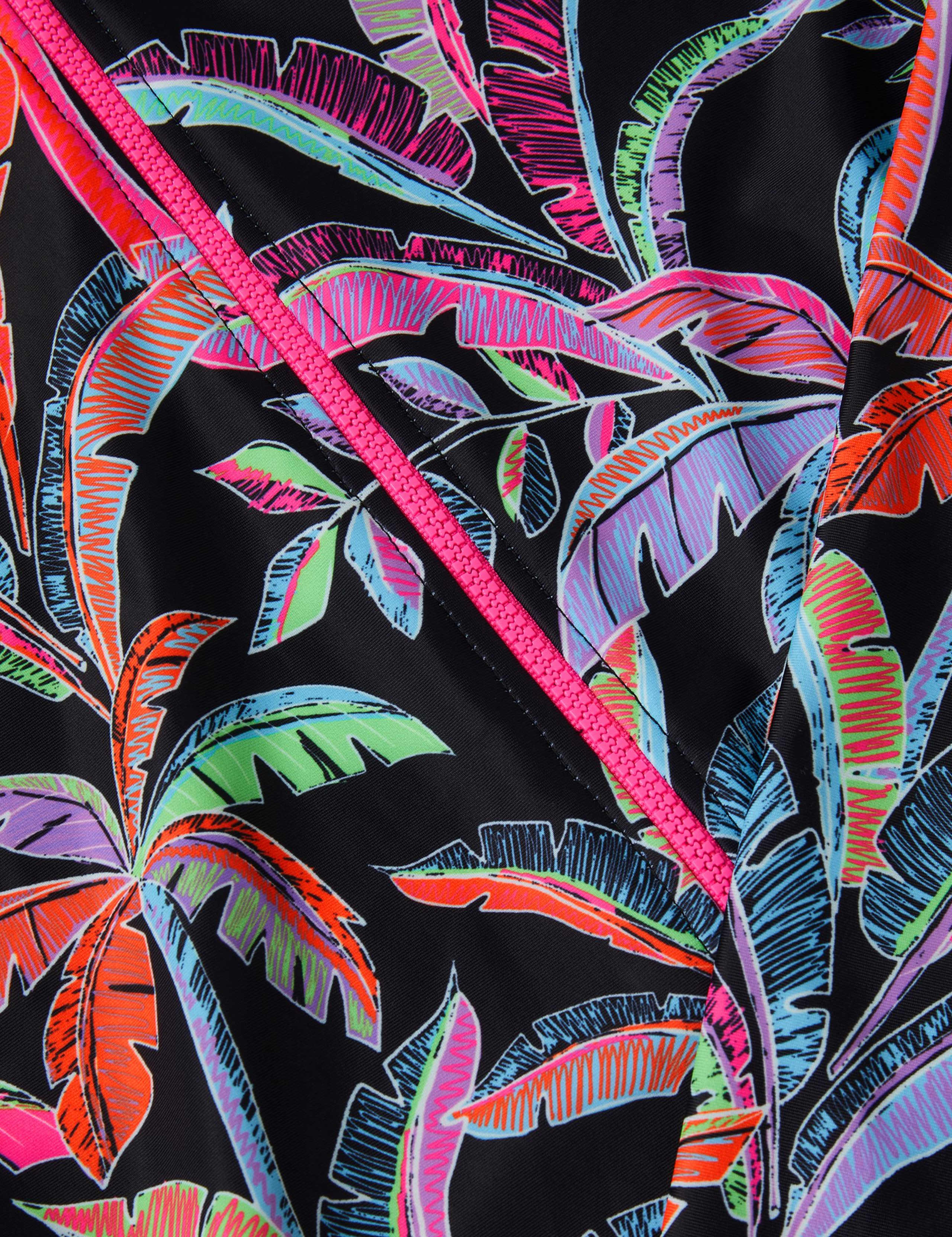 Palm Tree Print Long Sleeve Swimsuit (7-15 Yrs) 3 of 3