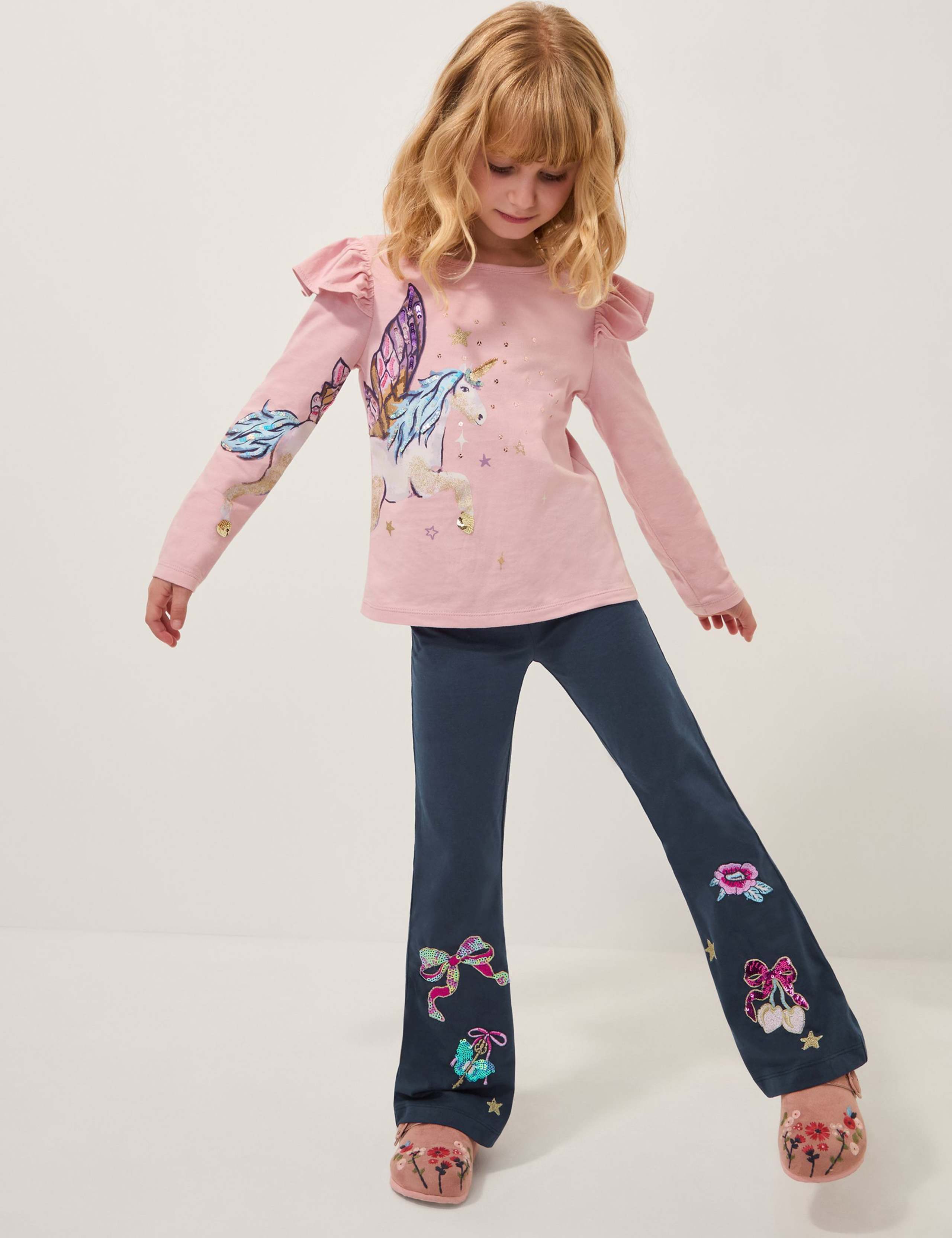 Sequin Embellished Flare Leggings (3-13 Yrs) 1 of 4