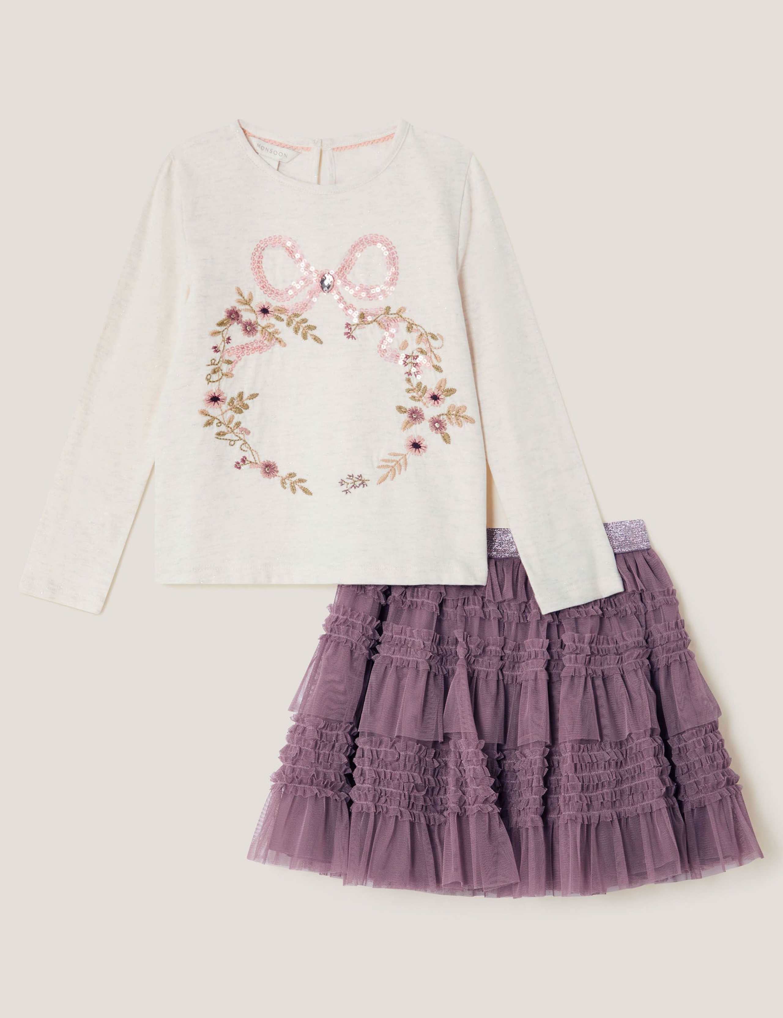 2pc Floral Sequin Top & Bottom Outfit (3-12 Yrs) 2 of 4