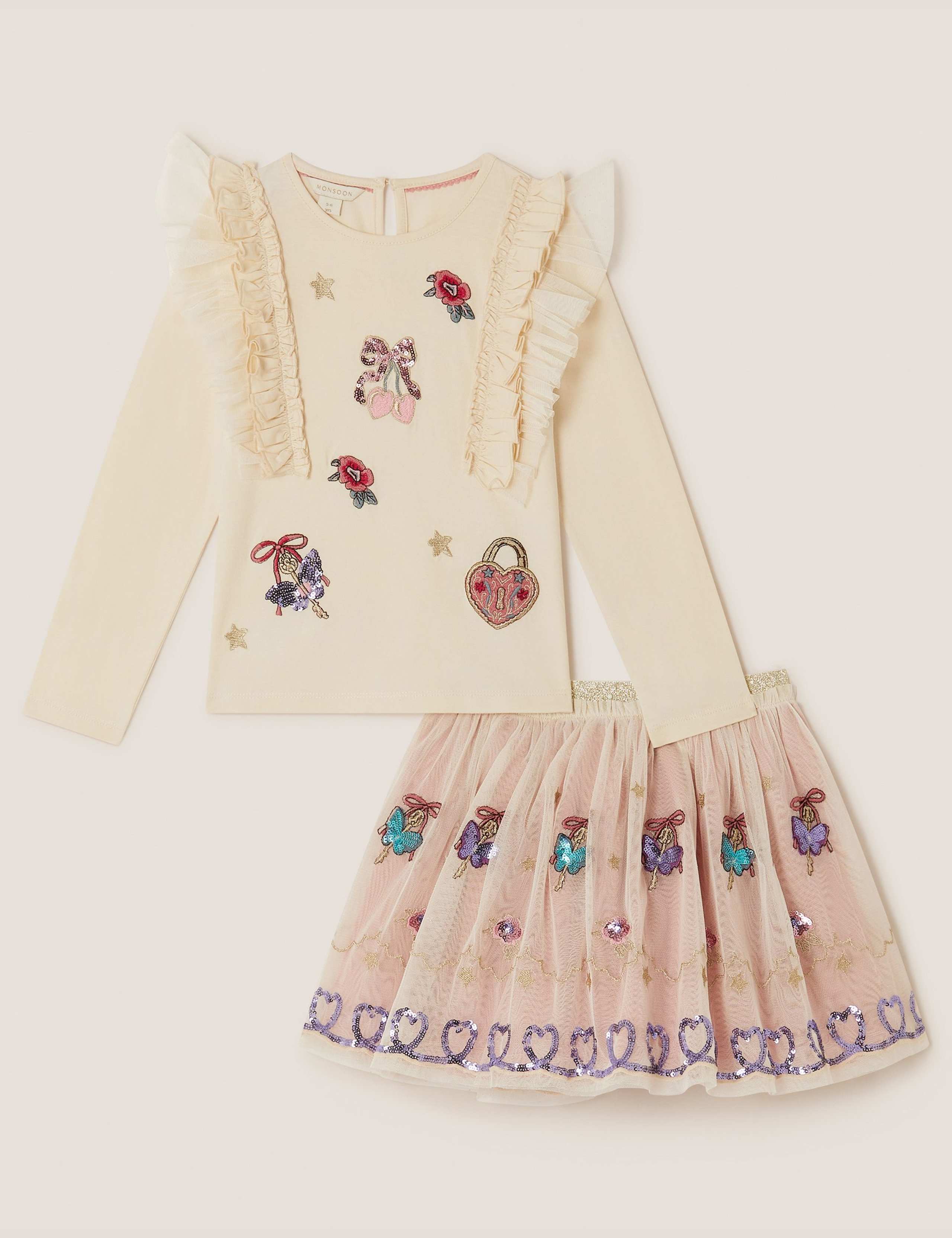 2pc Embellished Ruffle Top & Bottom Outfit (3-13 Yrs) 2 of 4