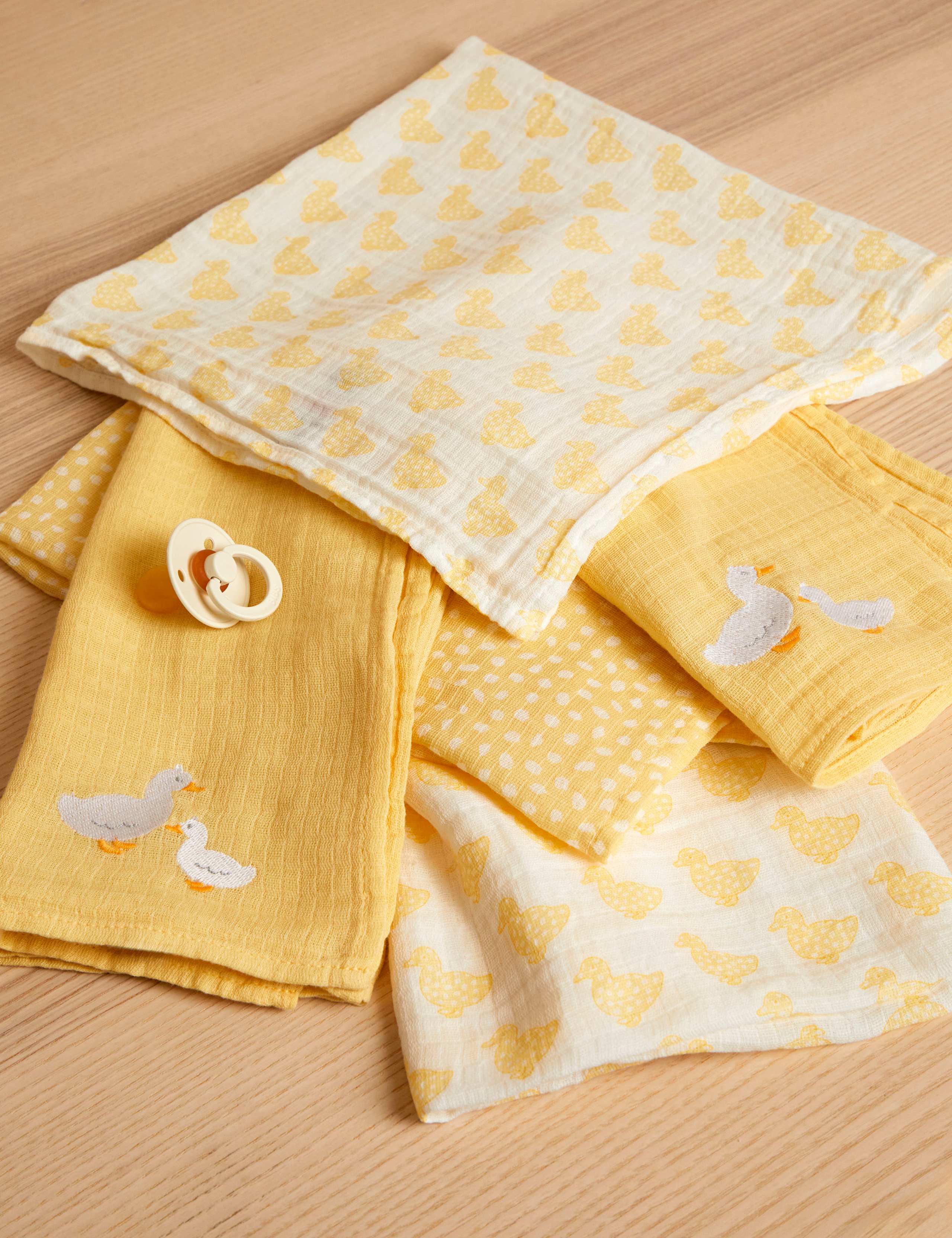 5pk Pure Cotton Duck Muslin Squares 5 of 5