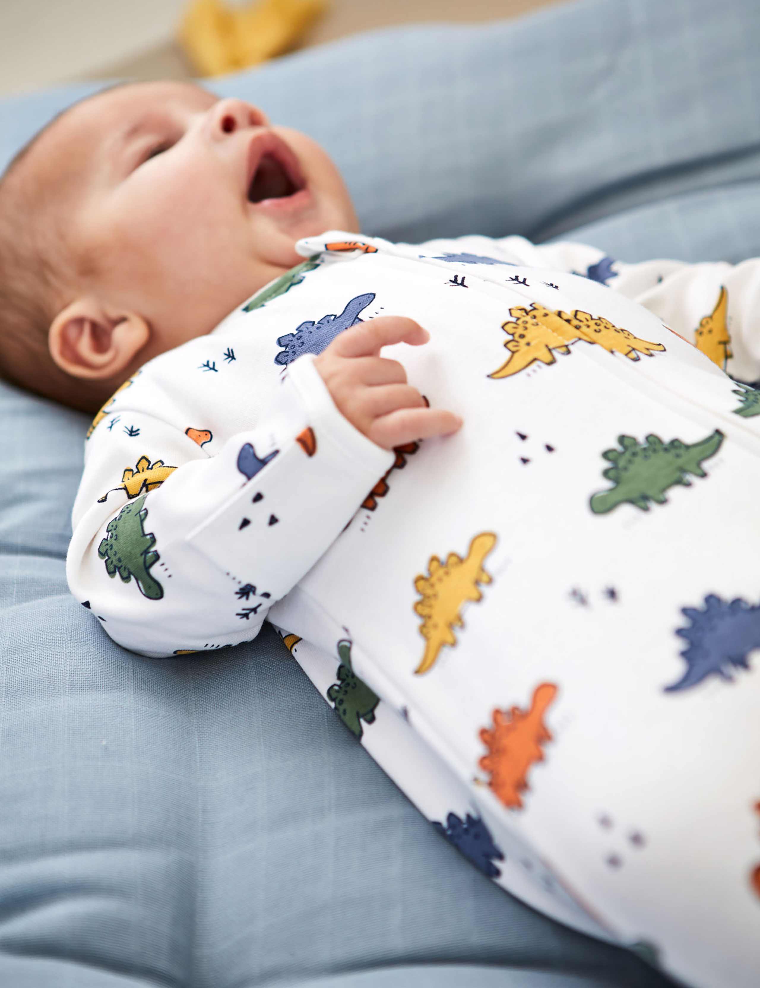 Pure Cotton Dinosaur Print Sleepsuit (0-18 Mths) 4 of 5