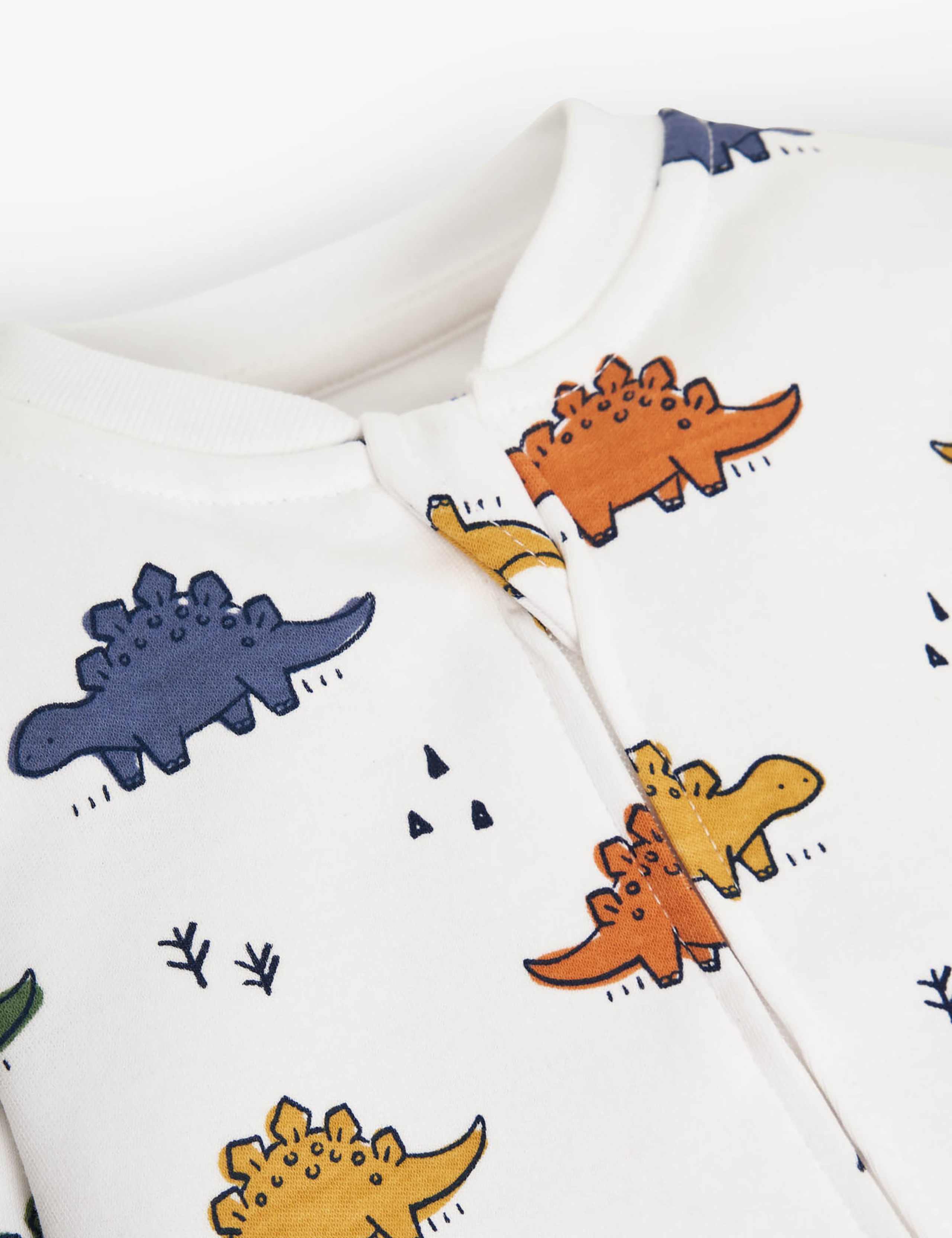 Pure Cotton Dinosaur Print Sleepsuit (0-18 Mths) 5 of 5