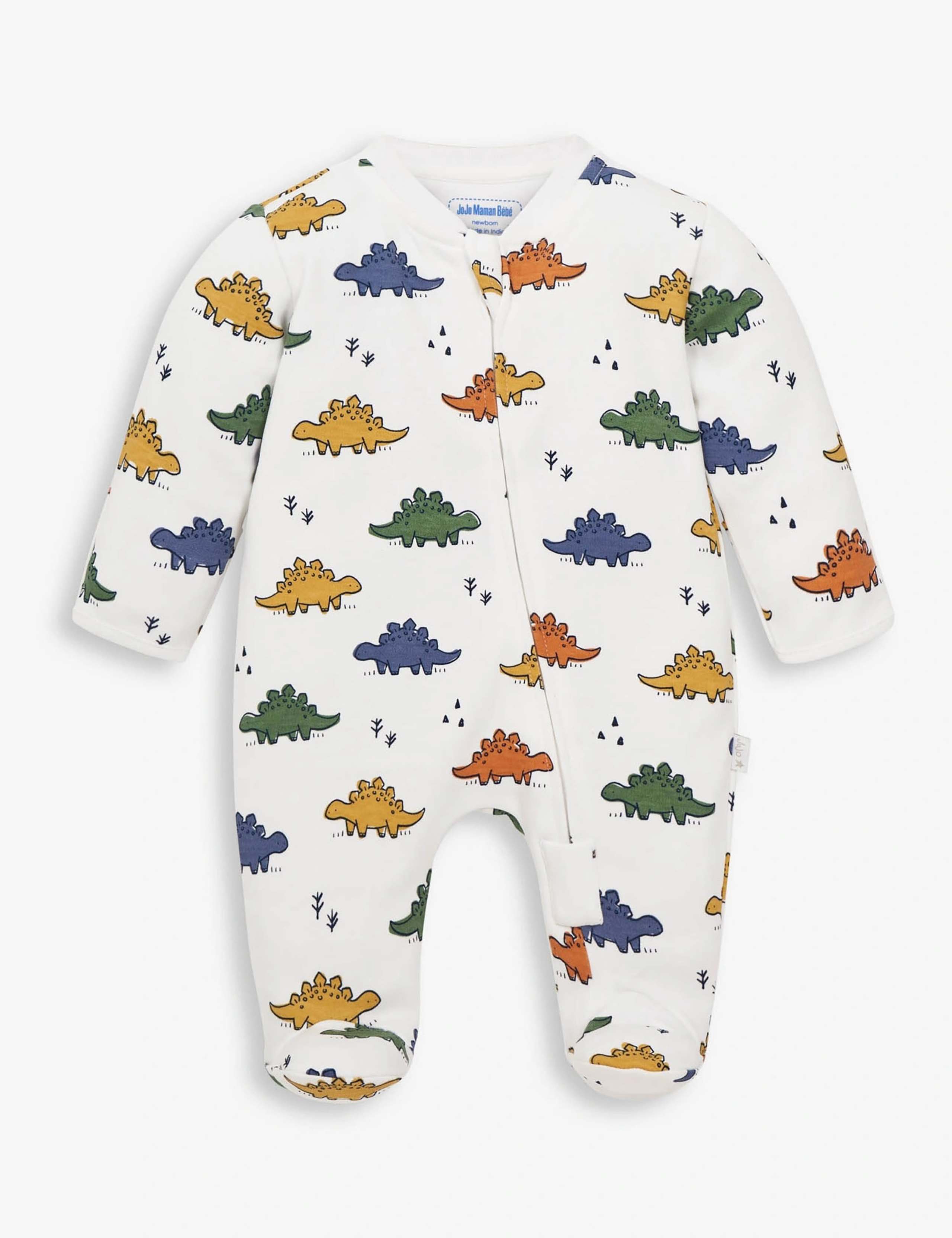 Pure Cotton Dinosaur Print Sleepsuit (0-18 Mths) 2 of 5