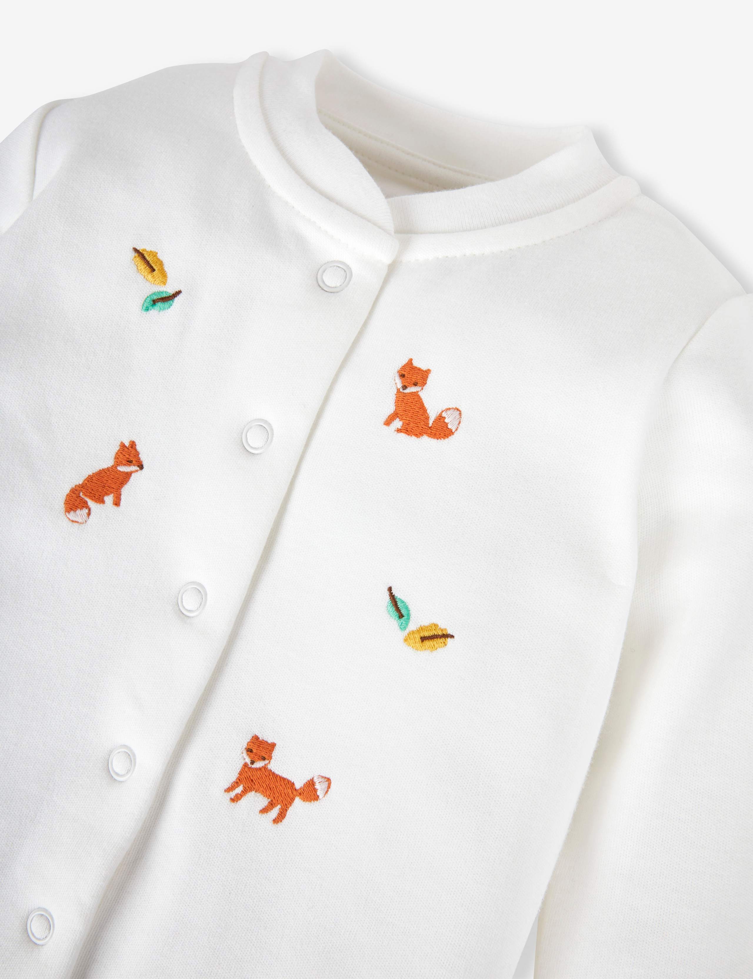 Pure Cotton Woodland Sleepsuit (0-9 Mths) 2 of 4