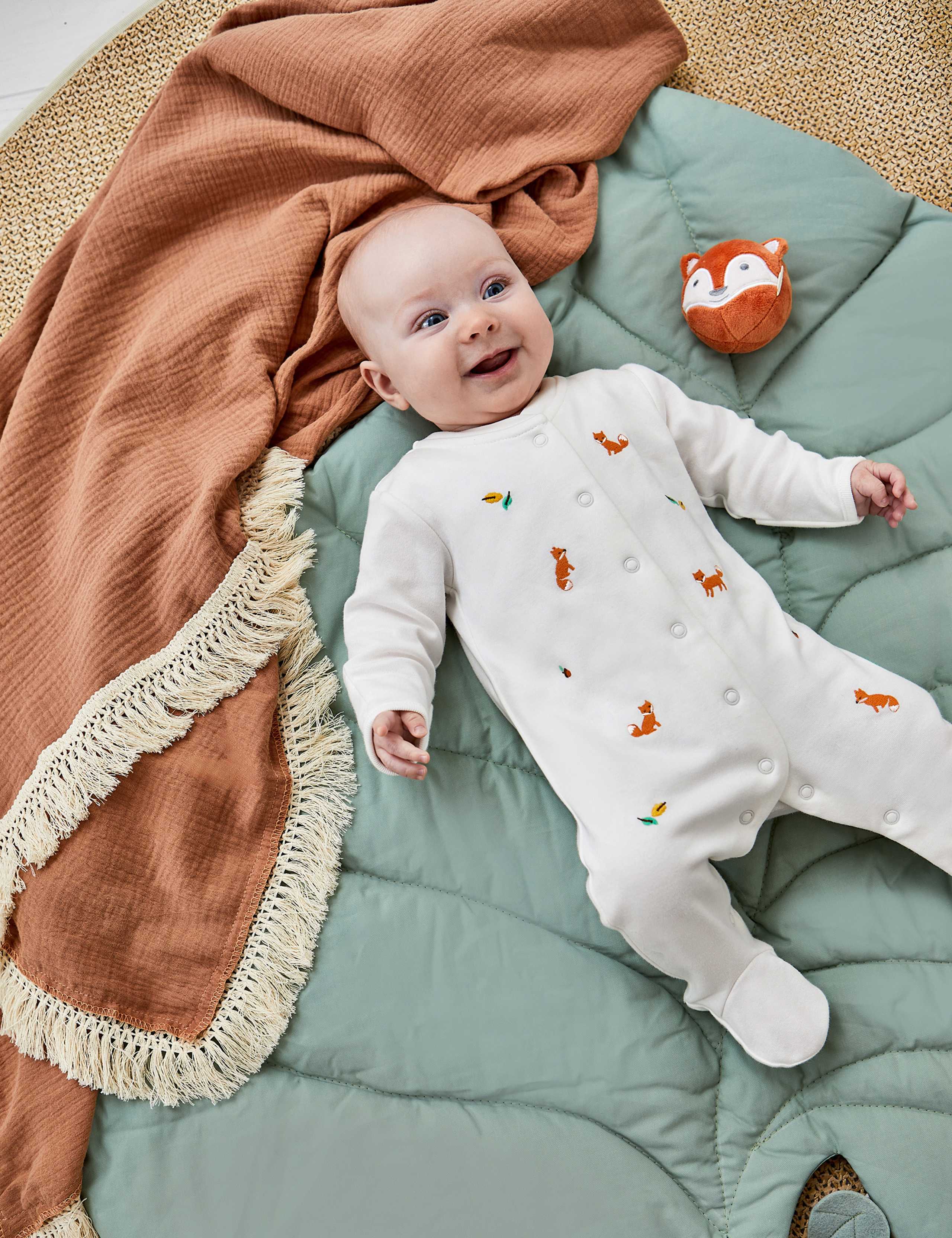 Pure Cotton Woodland Sleepsuit (0-9 Mths) 3 of 4