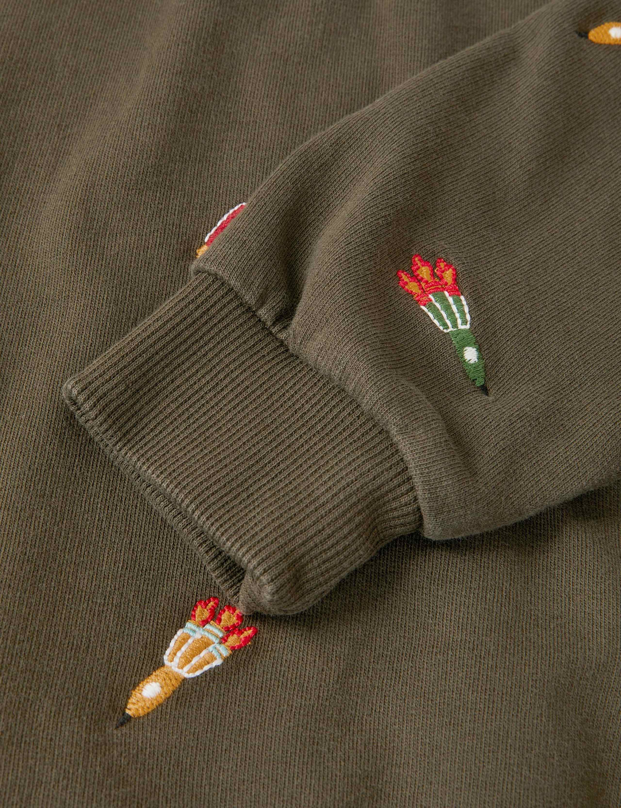 Pure Cotton Patterned Zip Sweatshirt (2-13 Yrs) 2 of 3