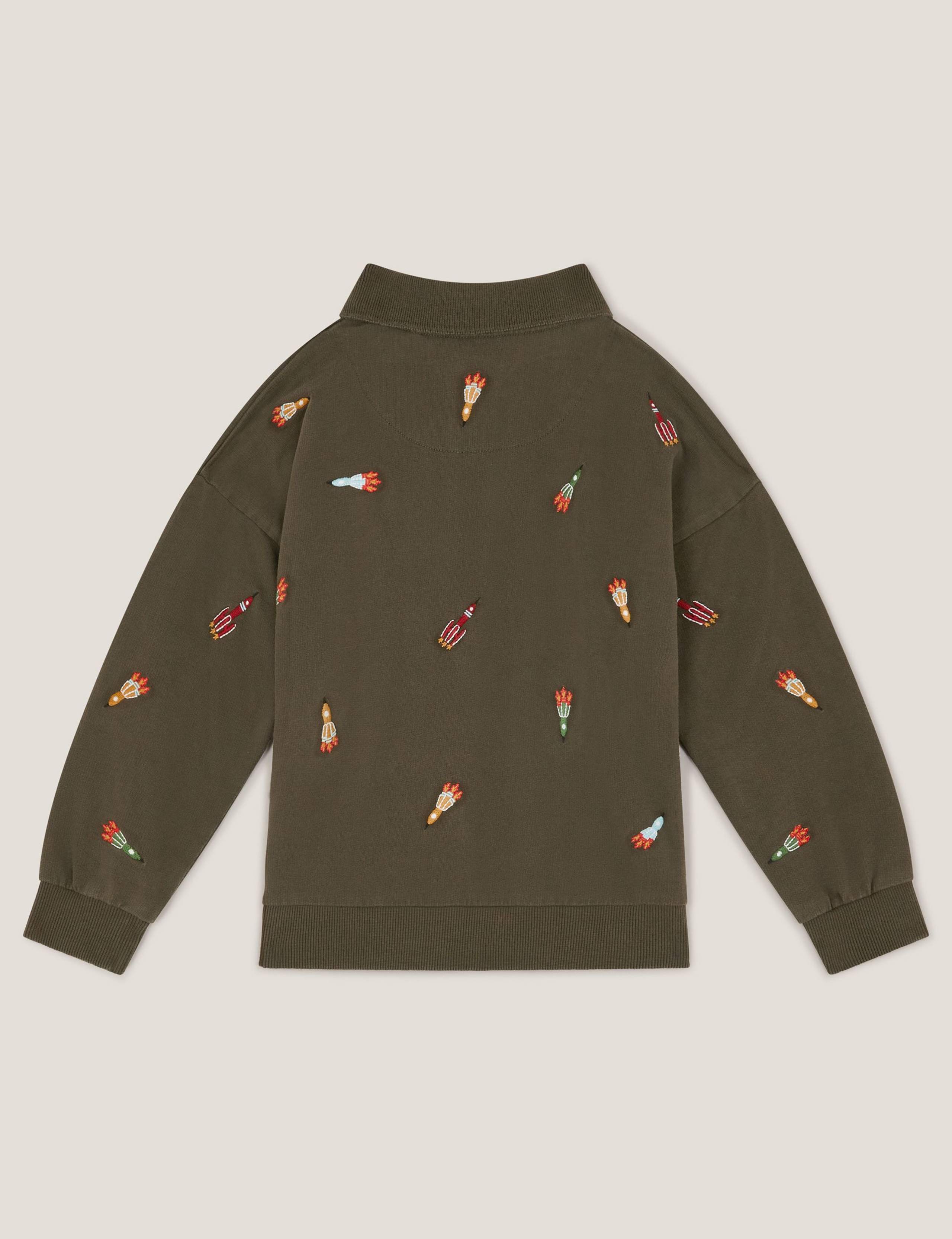 Pure Cotton Patterned Zip Sweatshirt (2-13 Yrs) 3 of 3