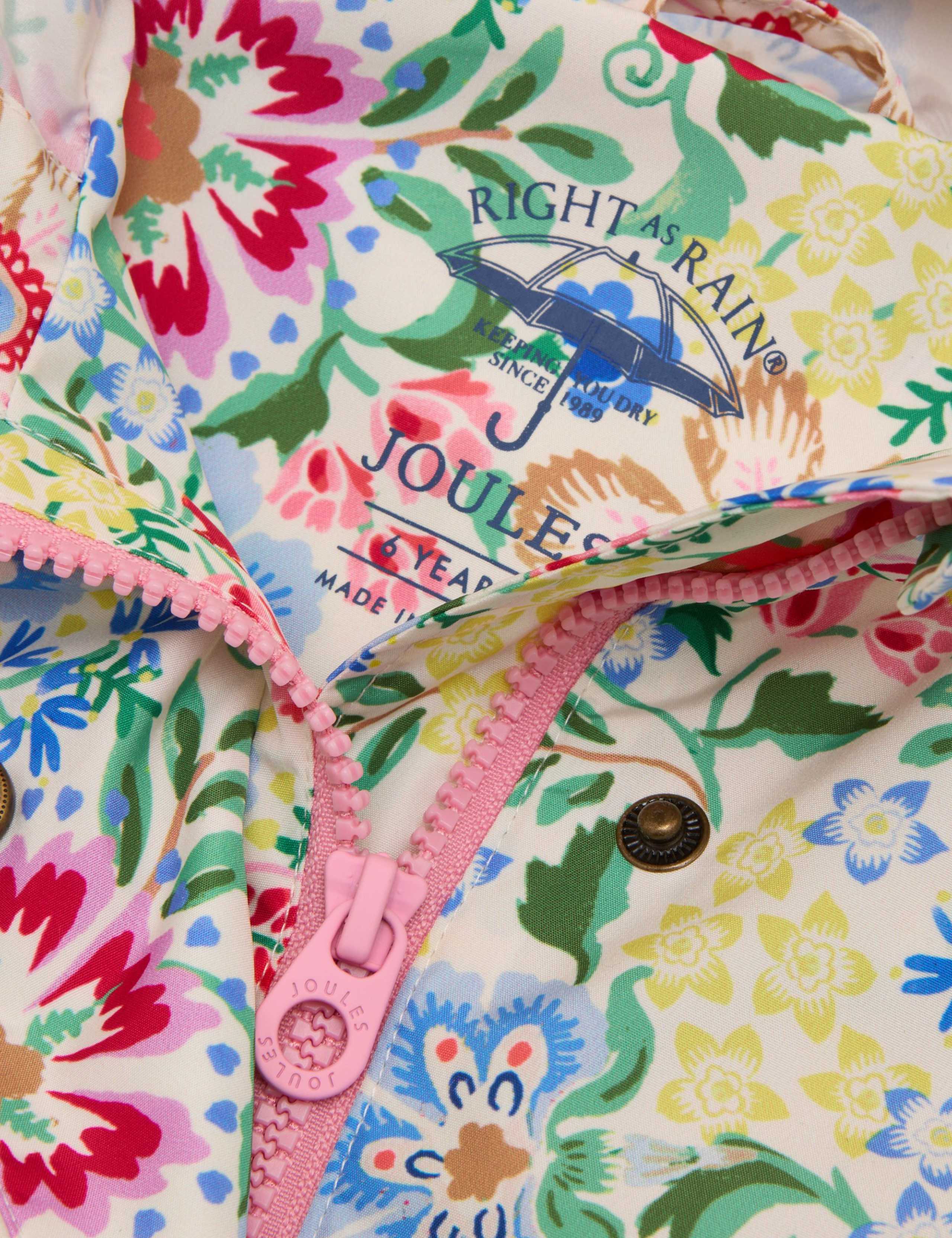 Floral Hooded Packable Raincoat (3-11 Yrs) 3 of 6