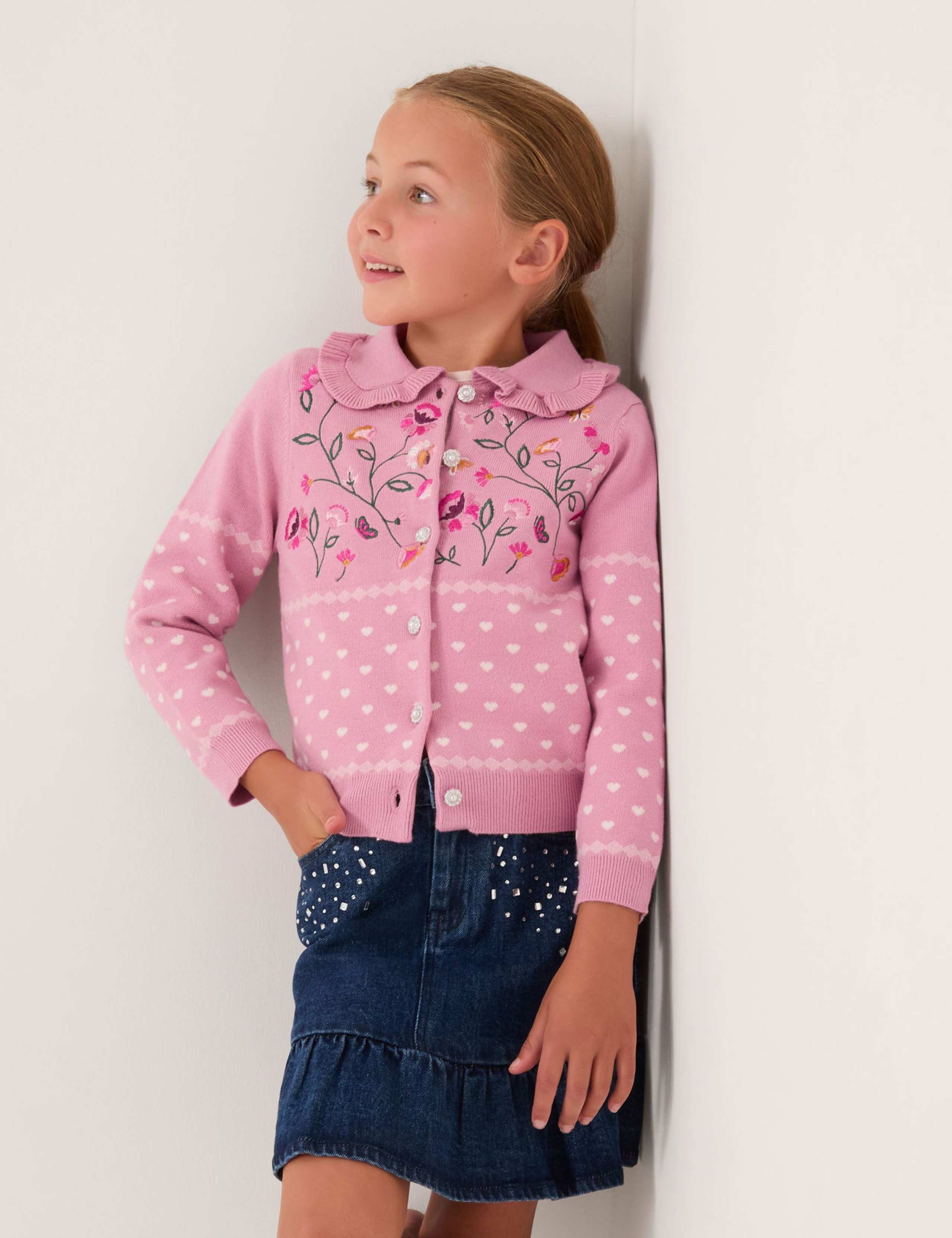 Floral Embroidered Cardigan (3-13 Yrs) 1 of 4