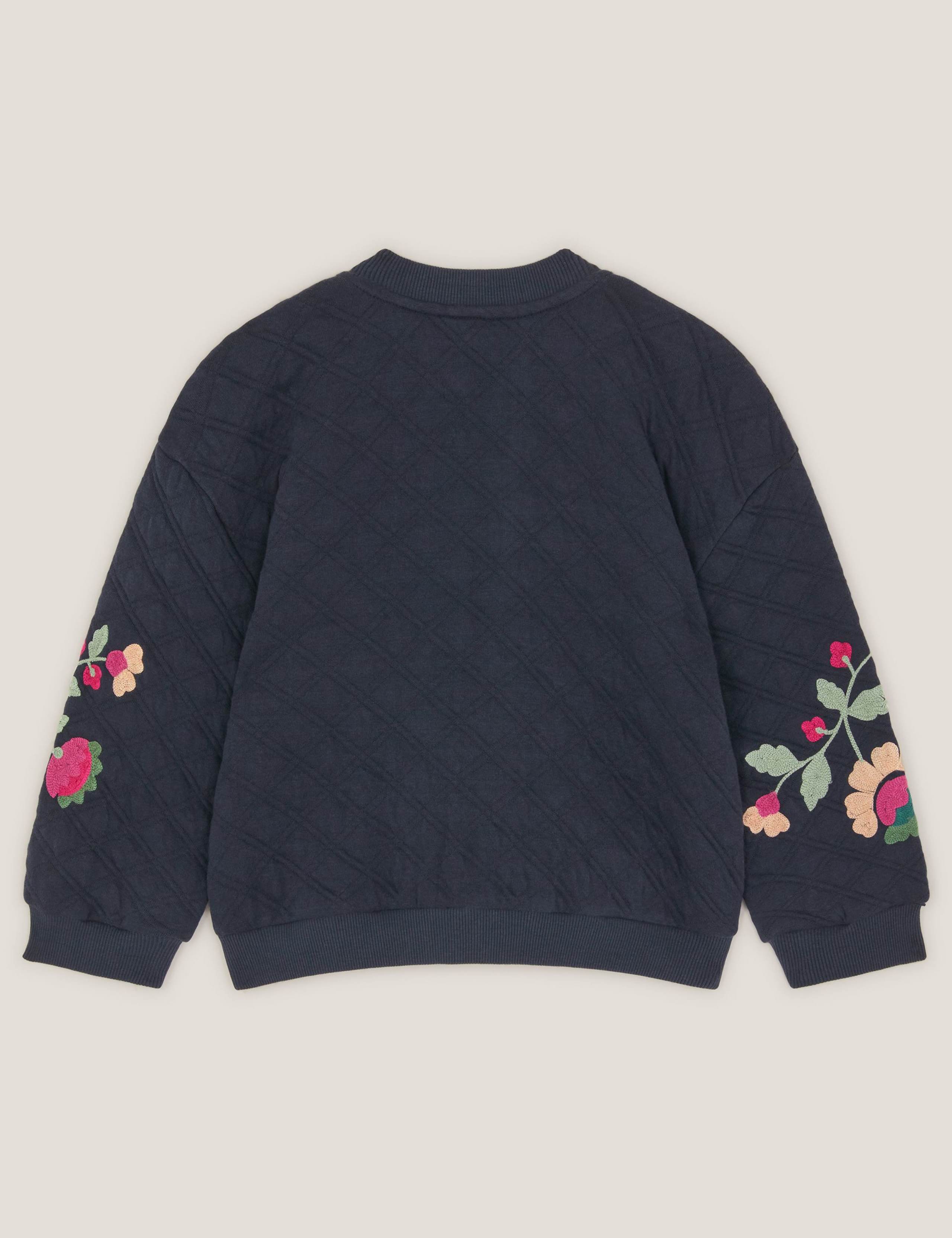 Floral Embroidered Quilted Bomber Jacket (3-15 Yrs) 3 of 4