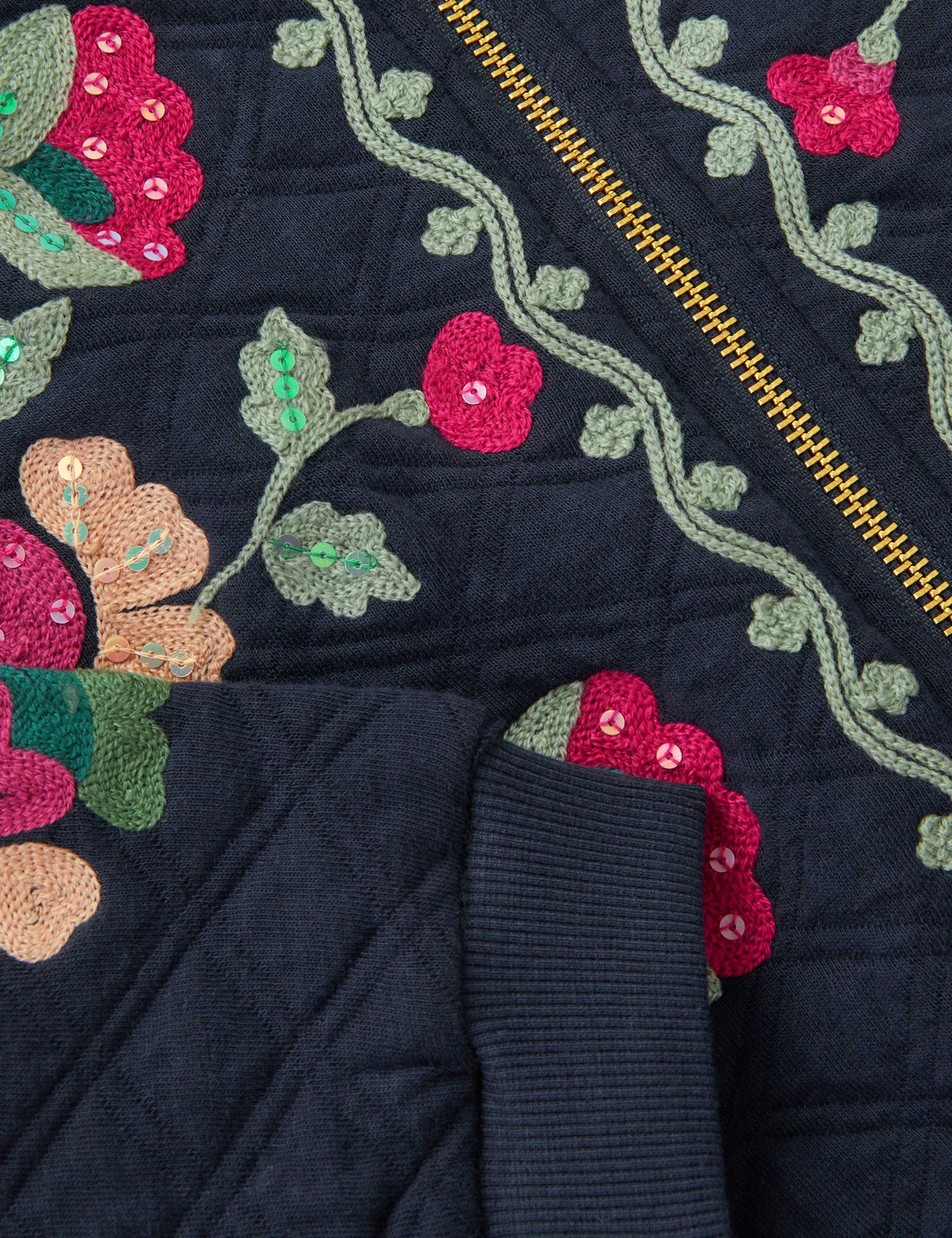 Floral Embroidered Quilted Bomber Jacket (3-15 Years) 4 of 4