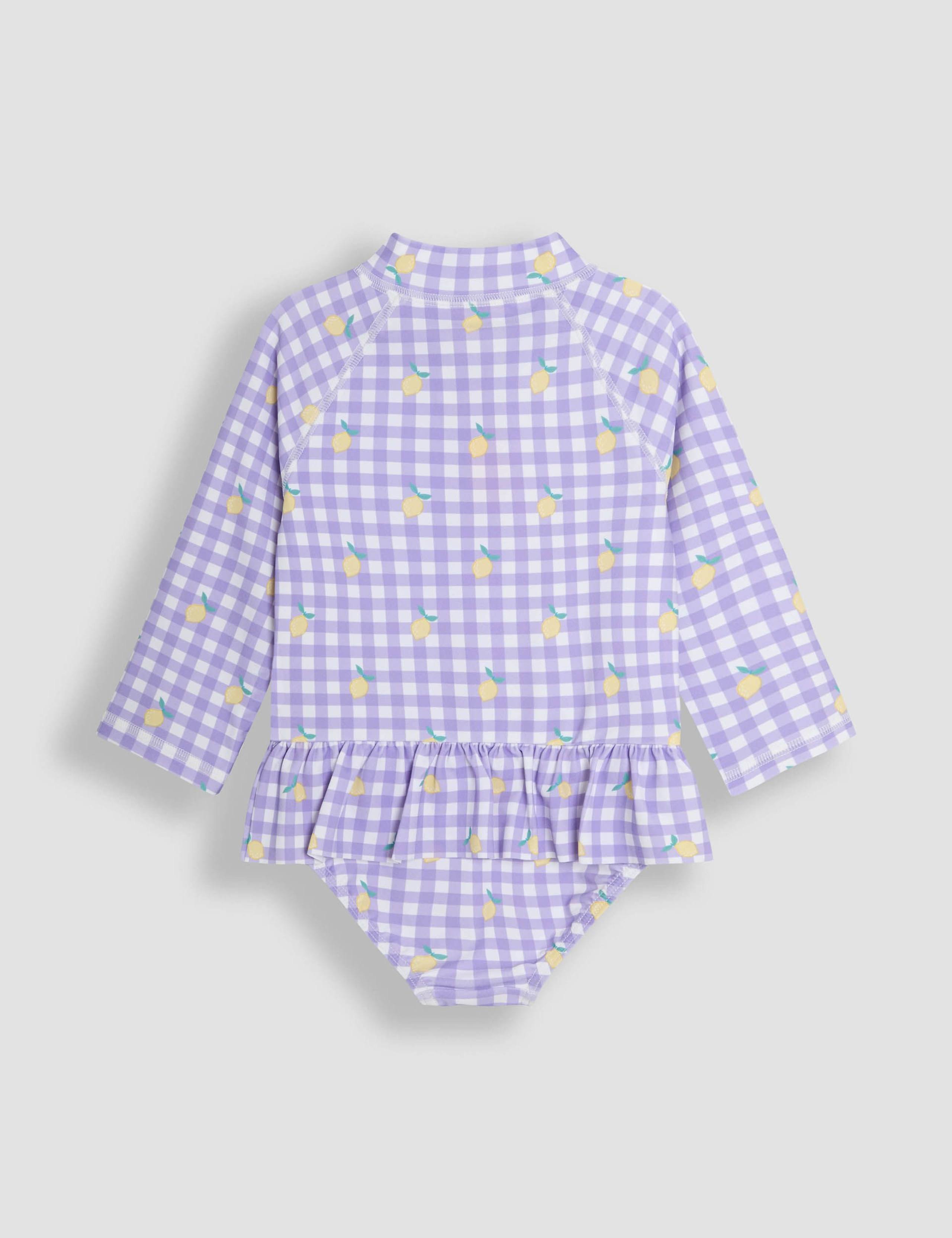 Lemon Gingham Long Sleeve Swimsuit (6 Mths - 6 Yrs) 3 of 3