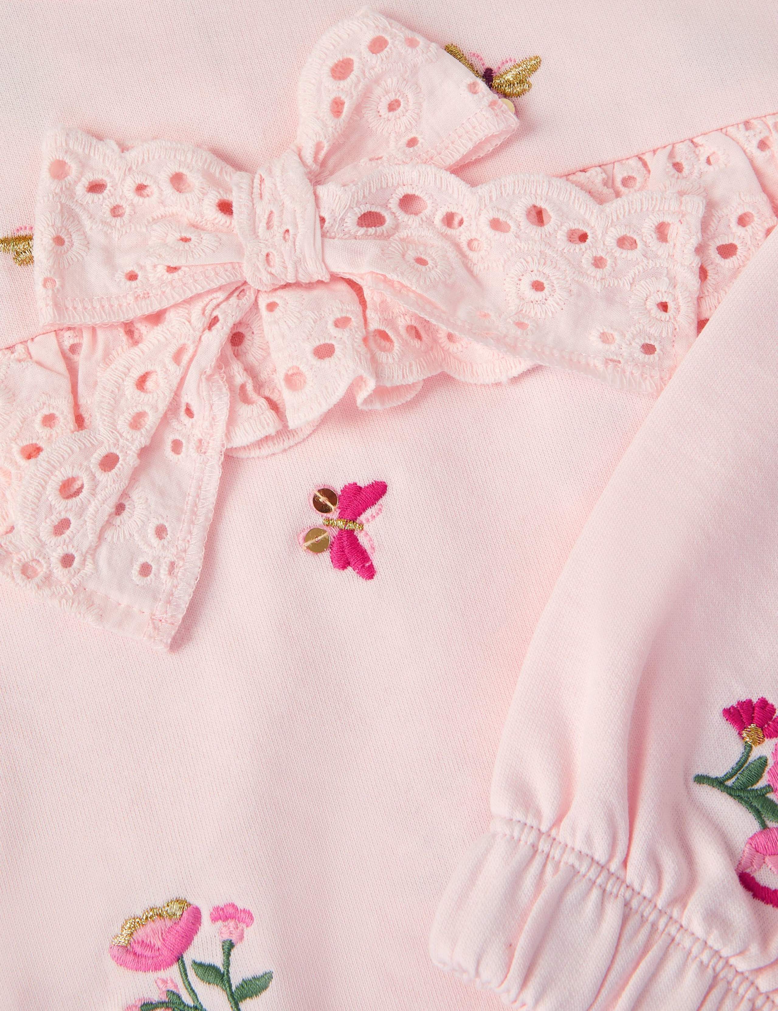 Pure Cotton Floral Broderie Bow Sweatshirt (3-13 Yrs) 3 of 3