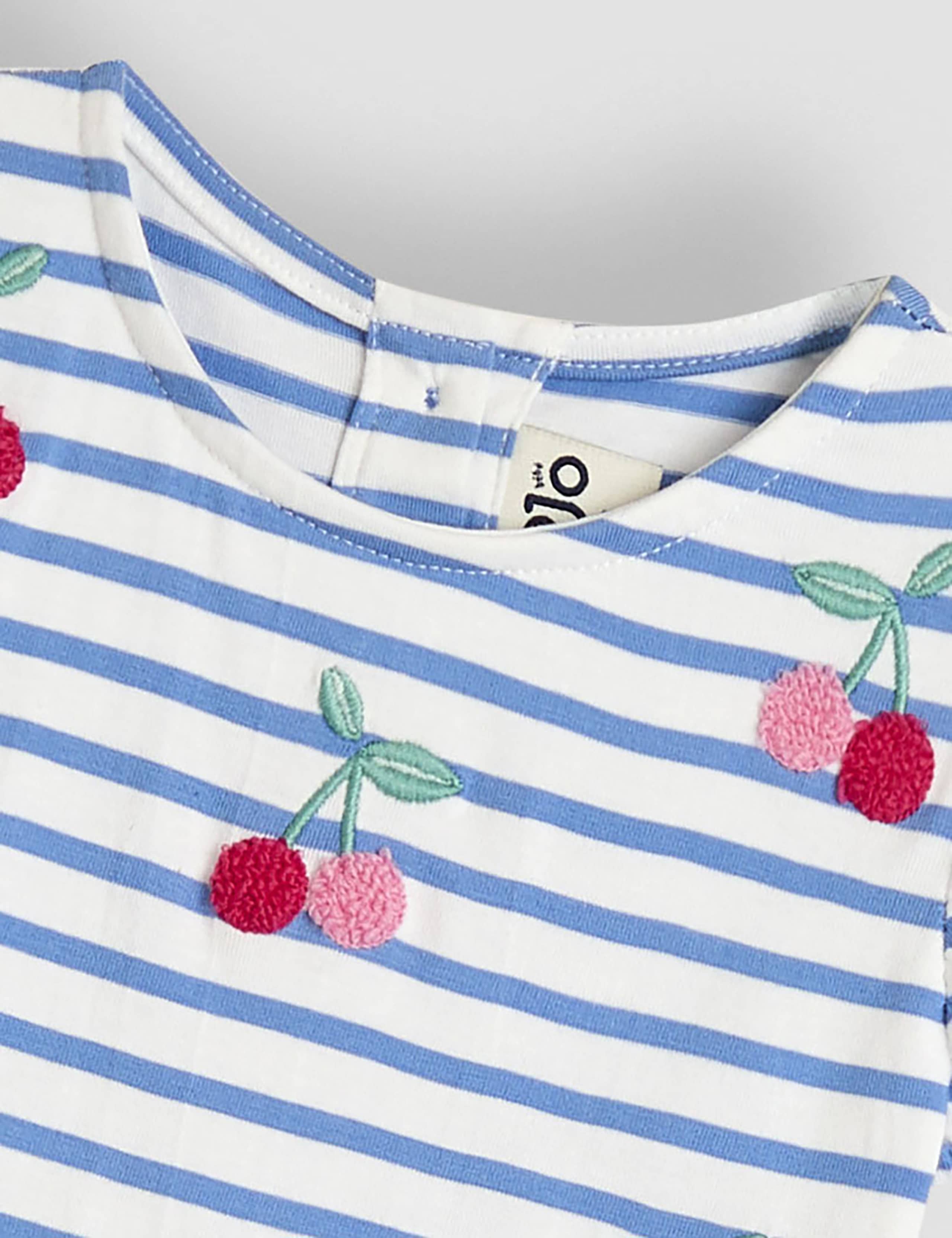 Pure Cotton Striped & Cherry T-Shirt (1-5 Yrs) 2 of 3