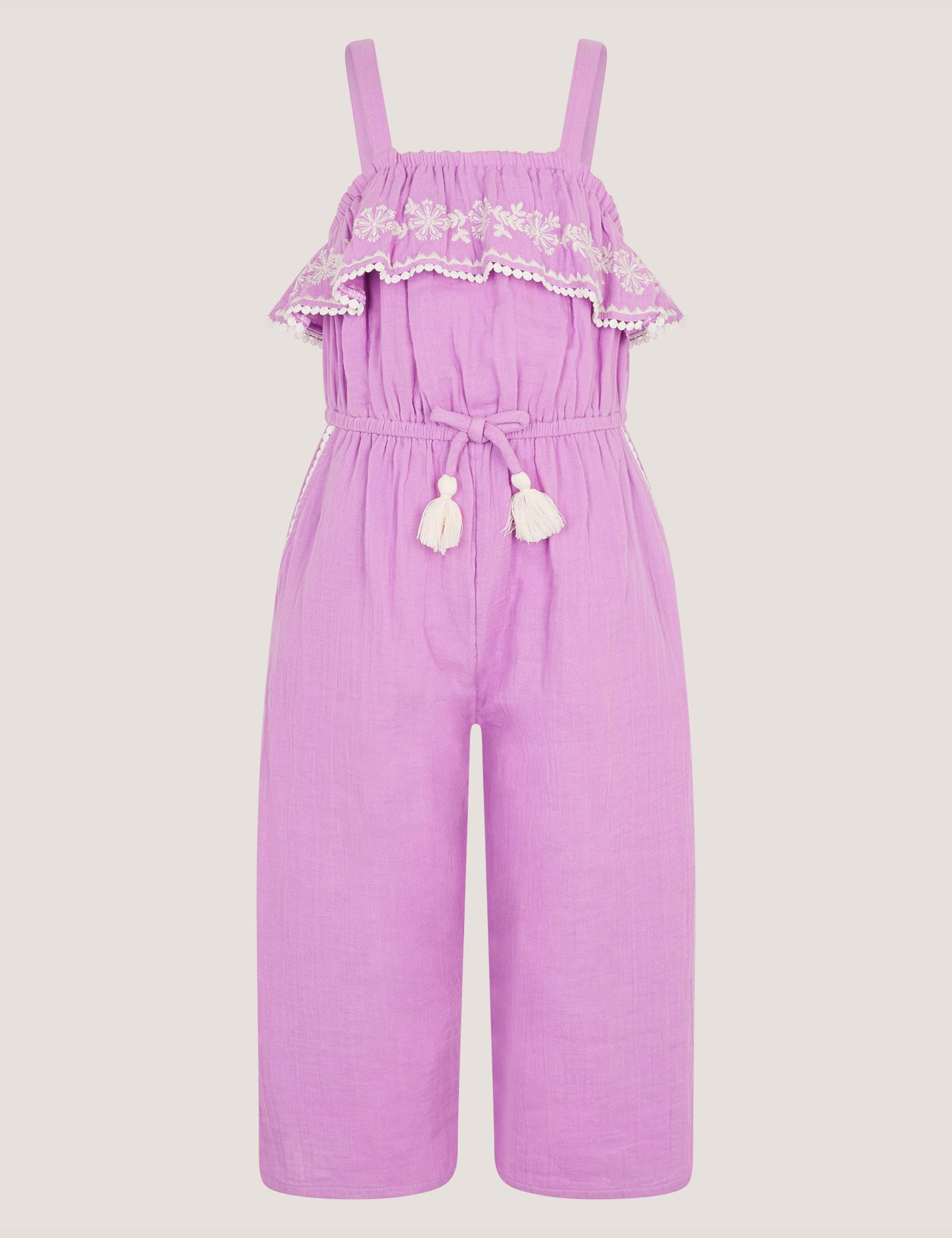 Pure Cotton Embroidered Jumpsuit (3-13 Yrs) 1 of 3