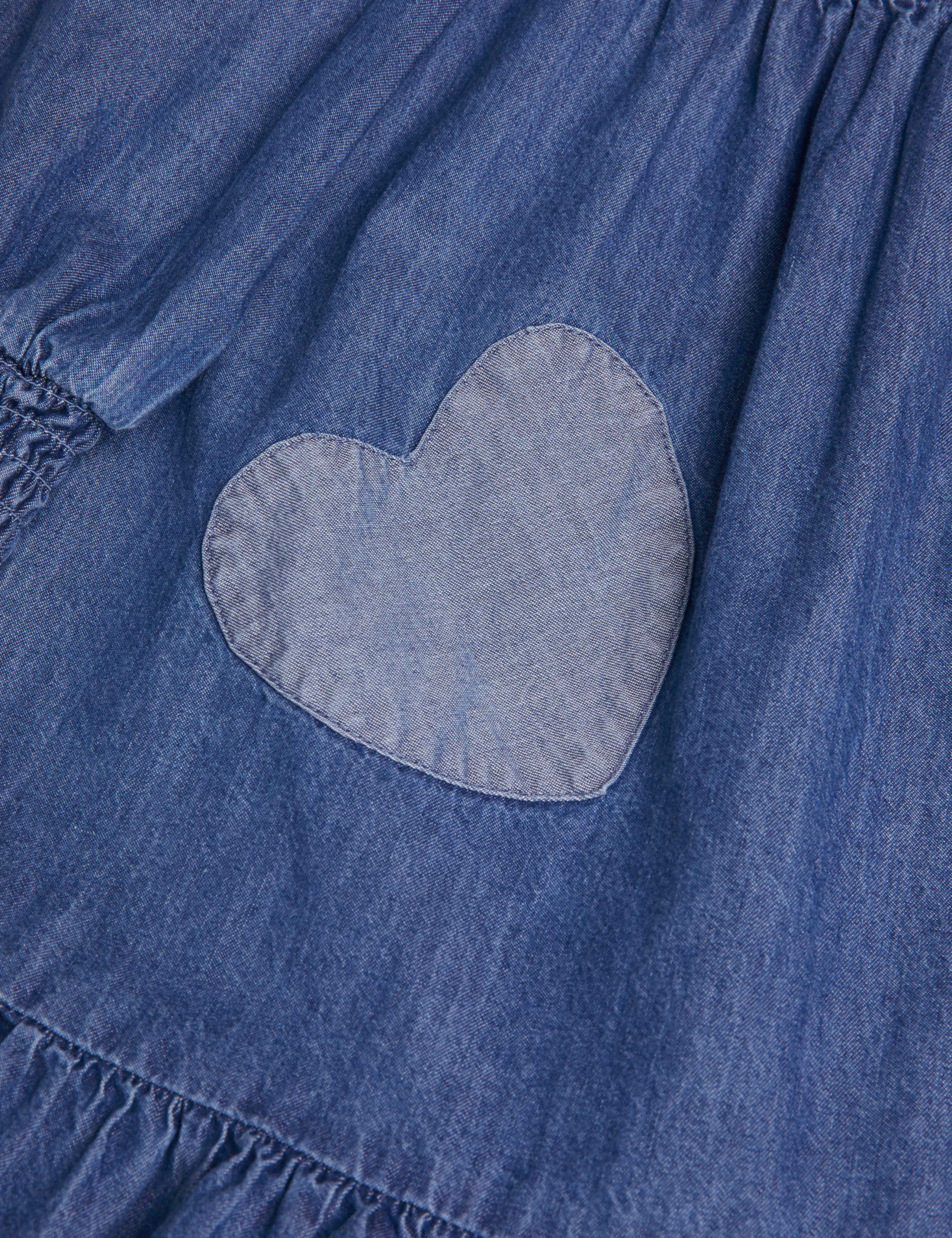 Chambray Denim Pintuck Heart Dress (3-13 Yrs) 2 of 3