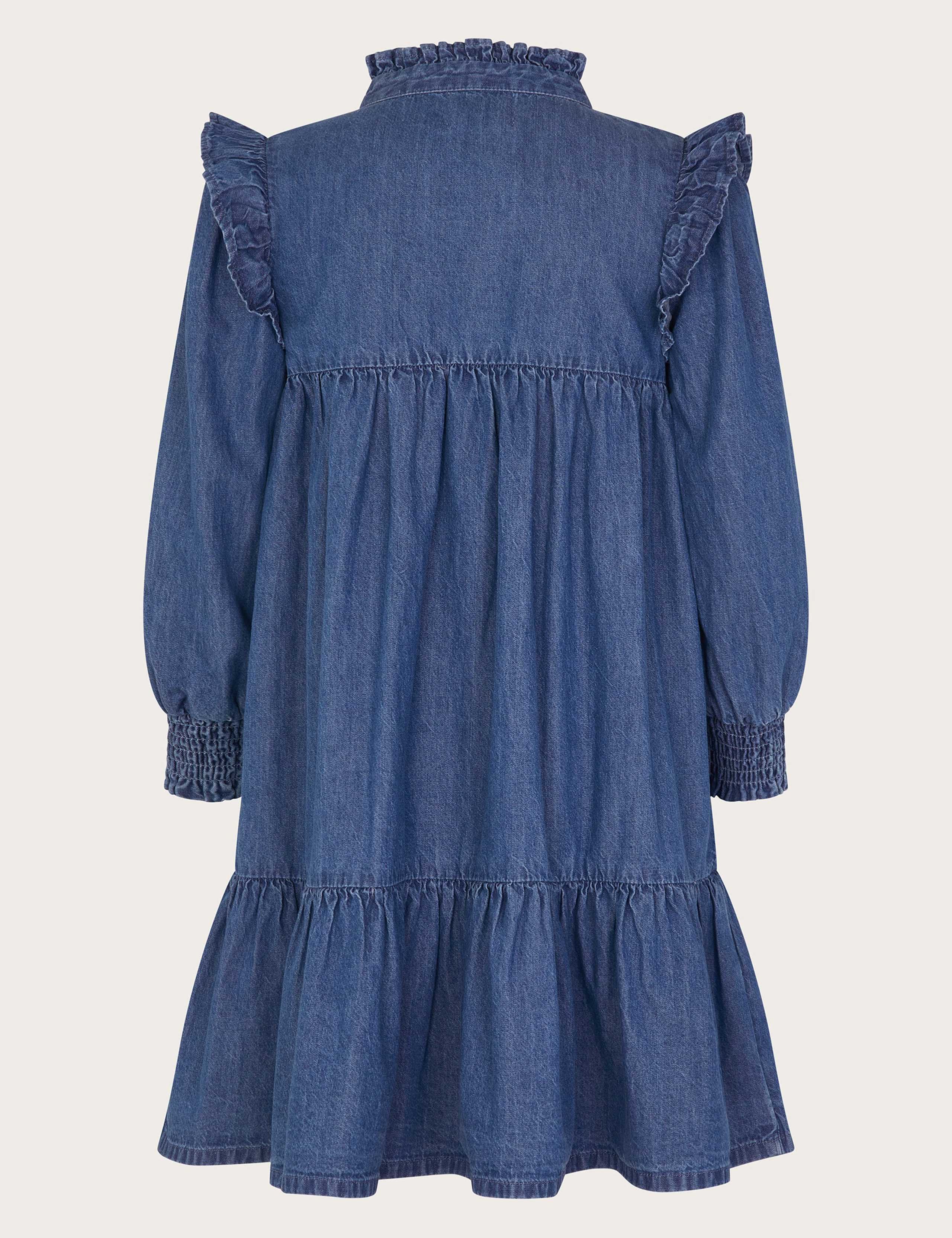 Chambray Denim Pintuck Heart Dress (3-13 Yrs) 3 of 3