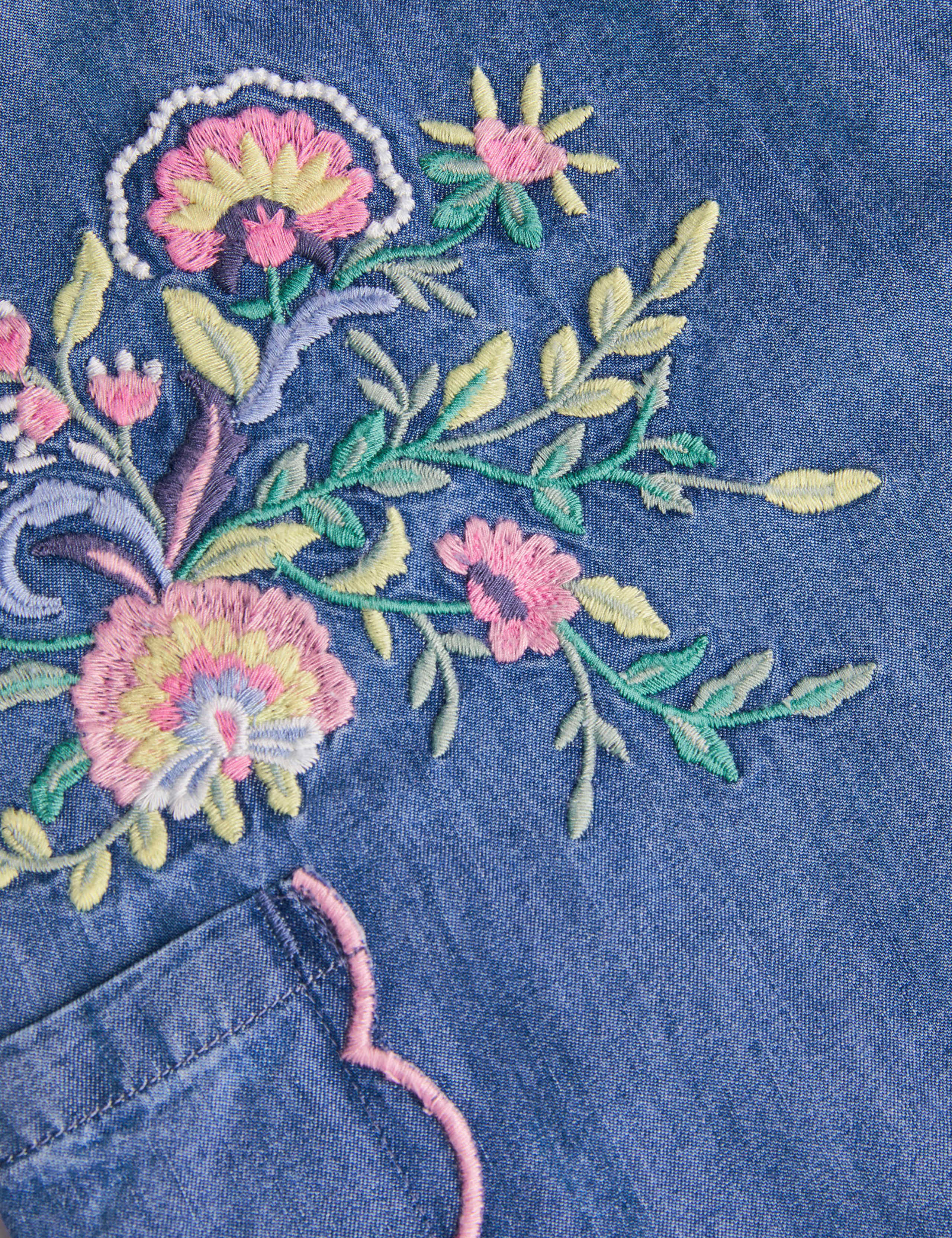 Pure Cotton Embroidered Cargo Trousers (5-13 Yrs) 2 of 3