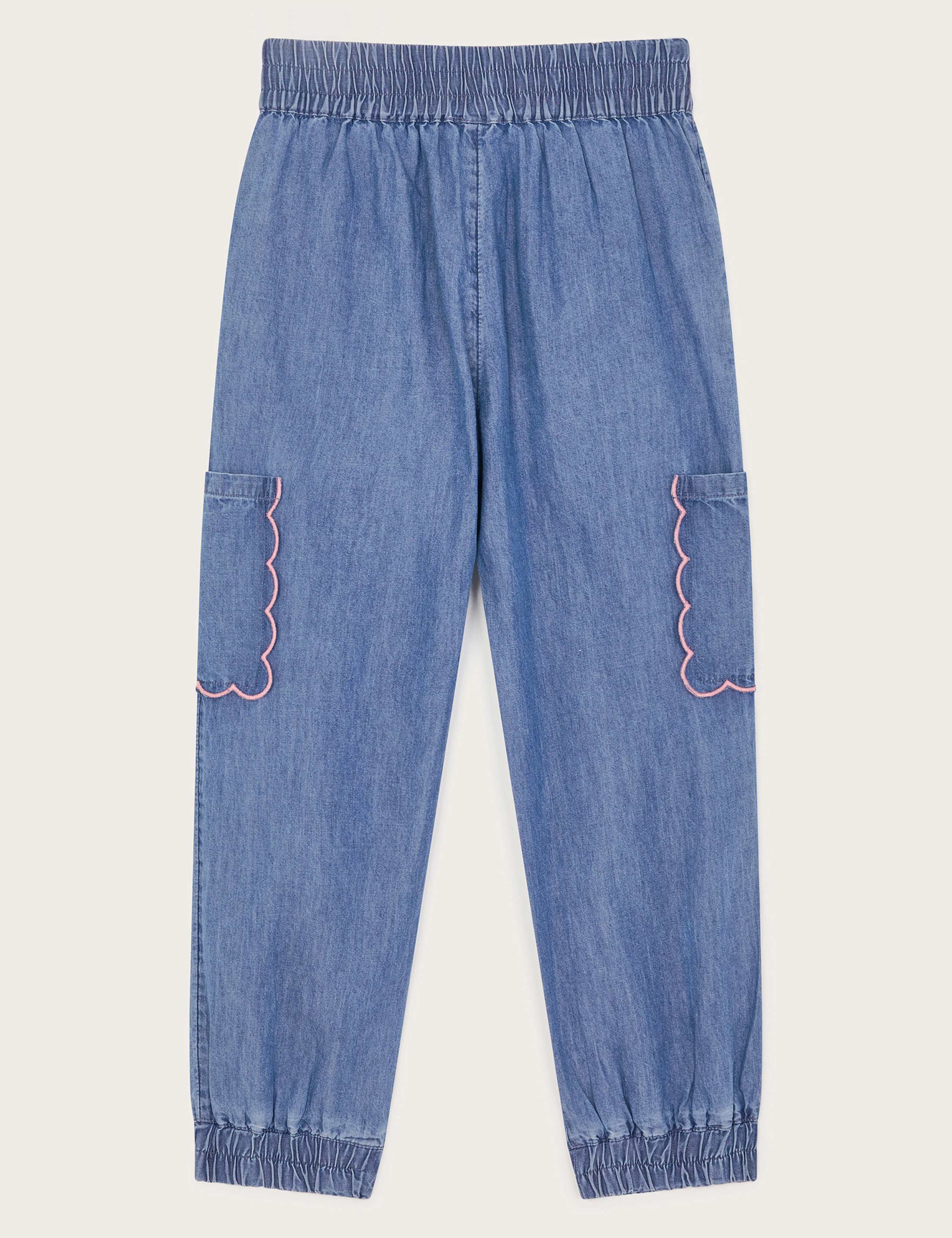 Pure Cotton Embroidered Cargo Trousers (5-13 Yrs) 3 of 3