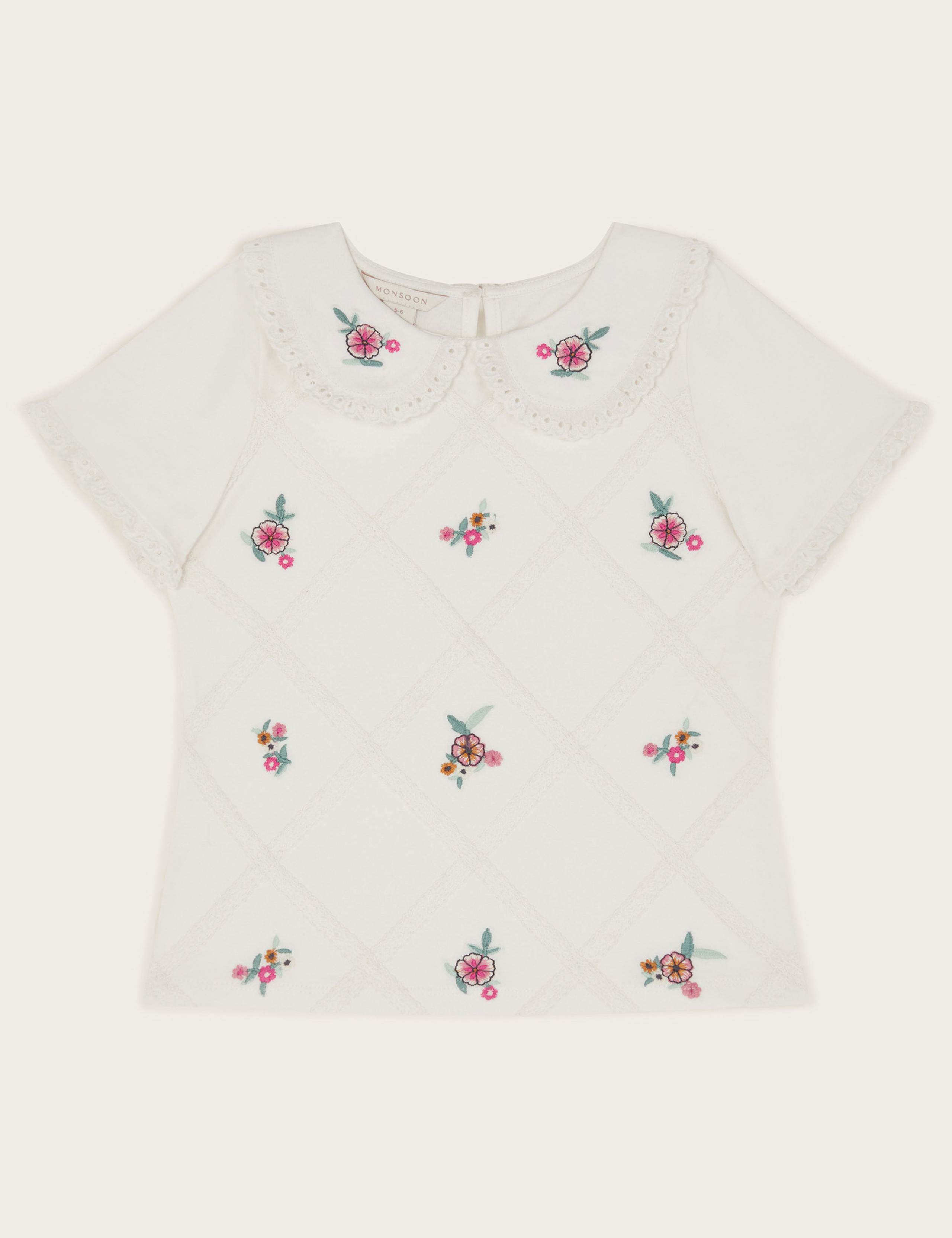 Pure Cotton Embroidered Top (3-13 Yrs) 1 of 3
