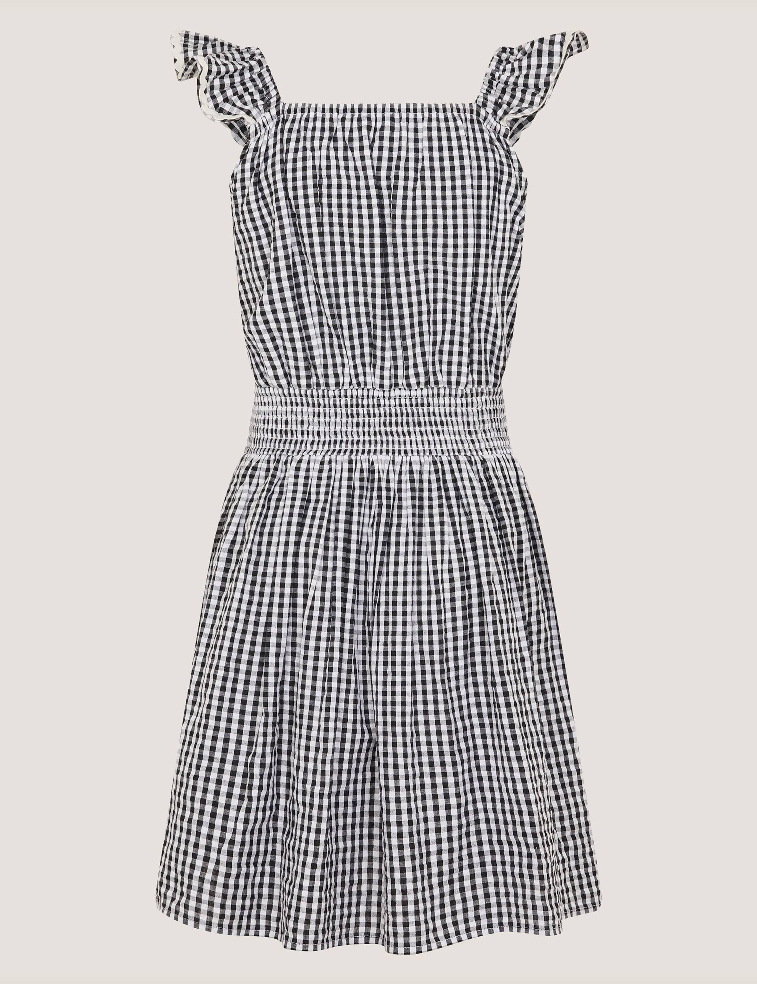 Pure Cotton Gingham Floral Embroidery Dress (7-15 Yrs) 2 of 3